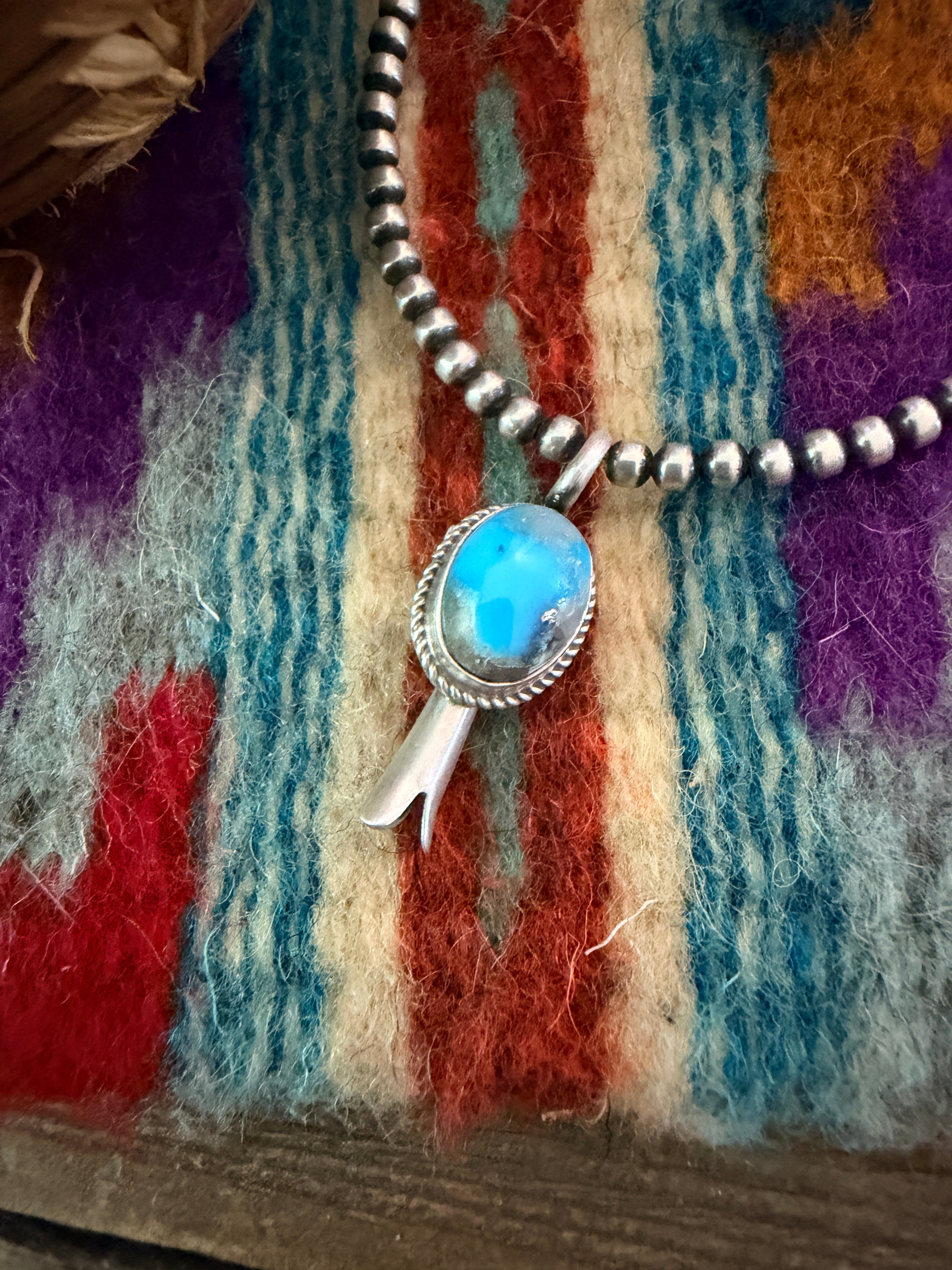 Handcrafted Sterling Silver & Turquoise Blossom Pendant