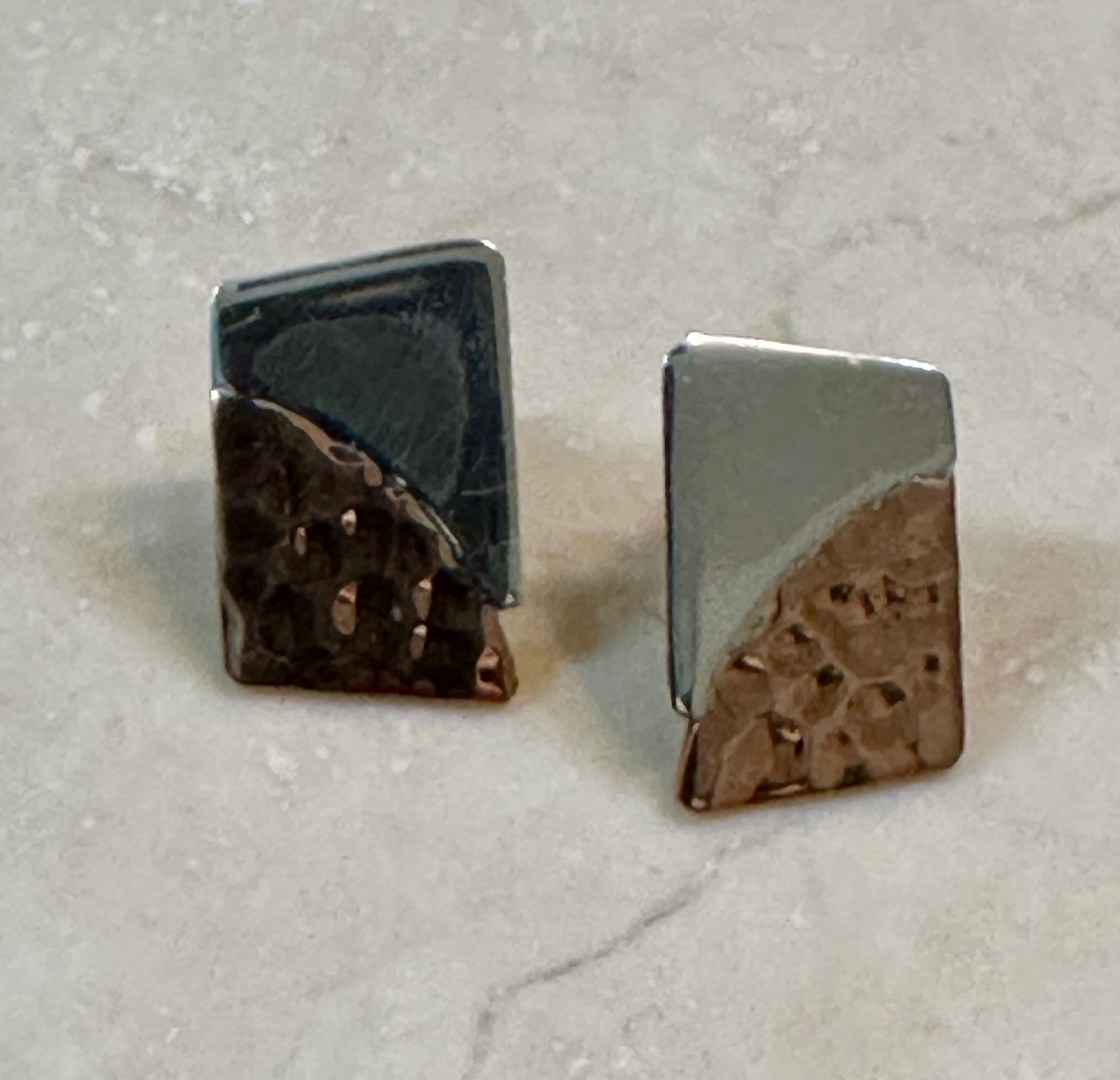 Silver & Copper Puzzle Earrings