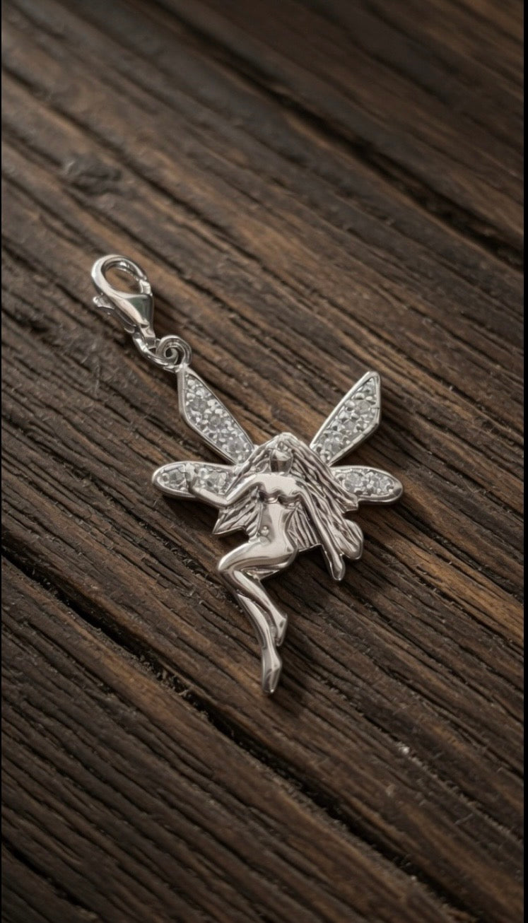 Sterling Silver & CZ Fairy Charm