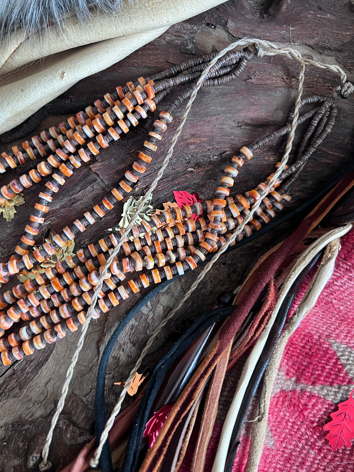 Warren Nieto Inlay Turquoise and Spiny Oyster Thunderbird Necklace & Earrings Set