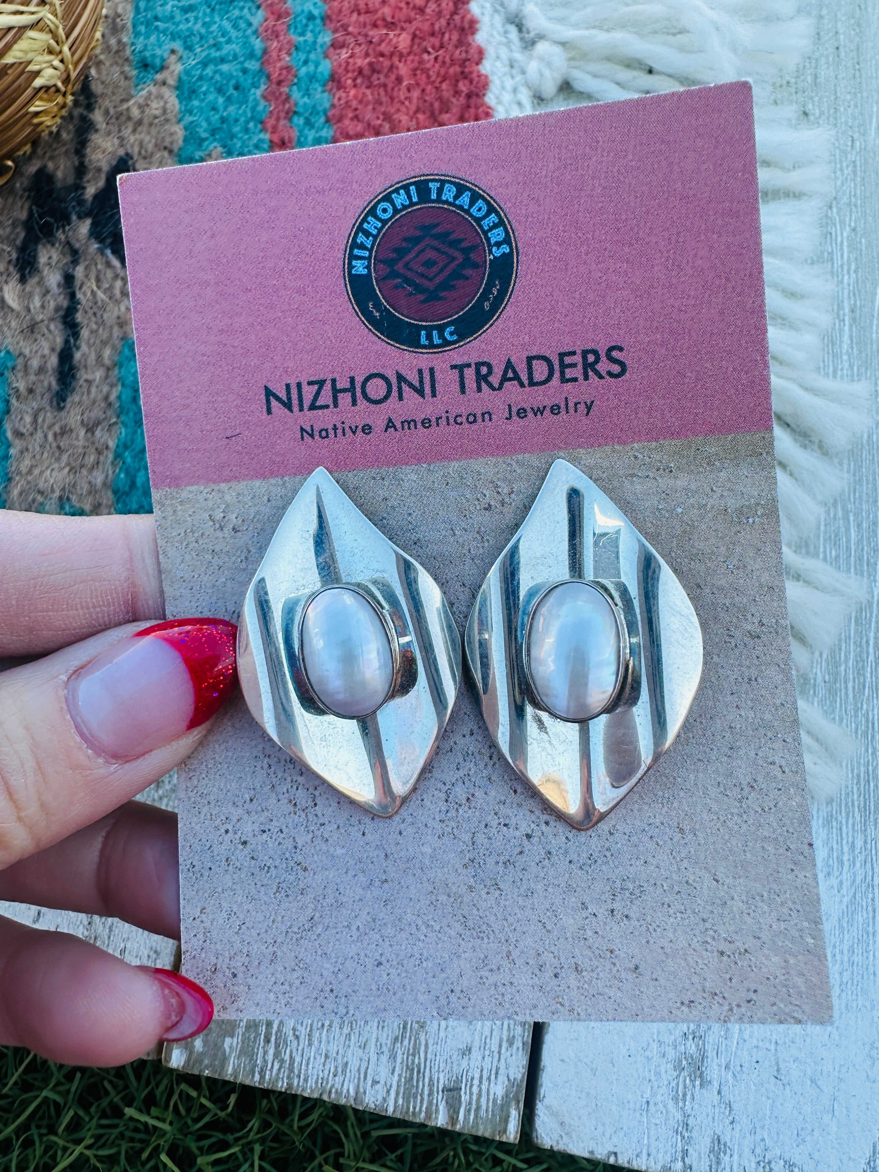 Handcrafted Freshwater Pearl & Sterling Silver Post Earrings