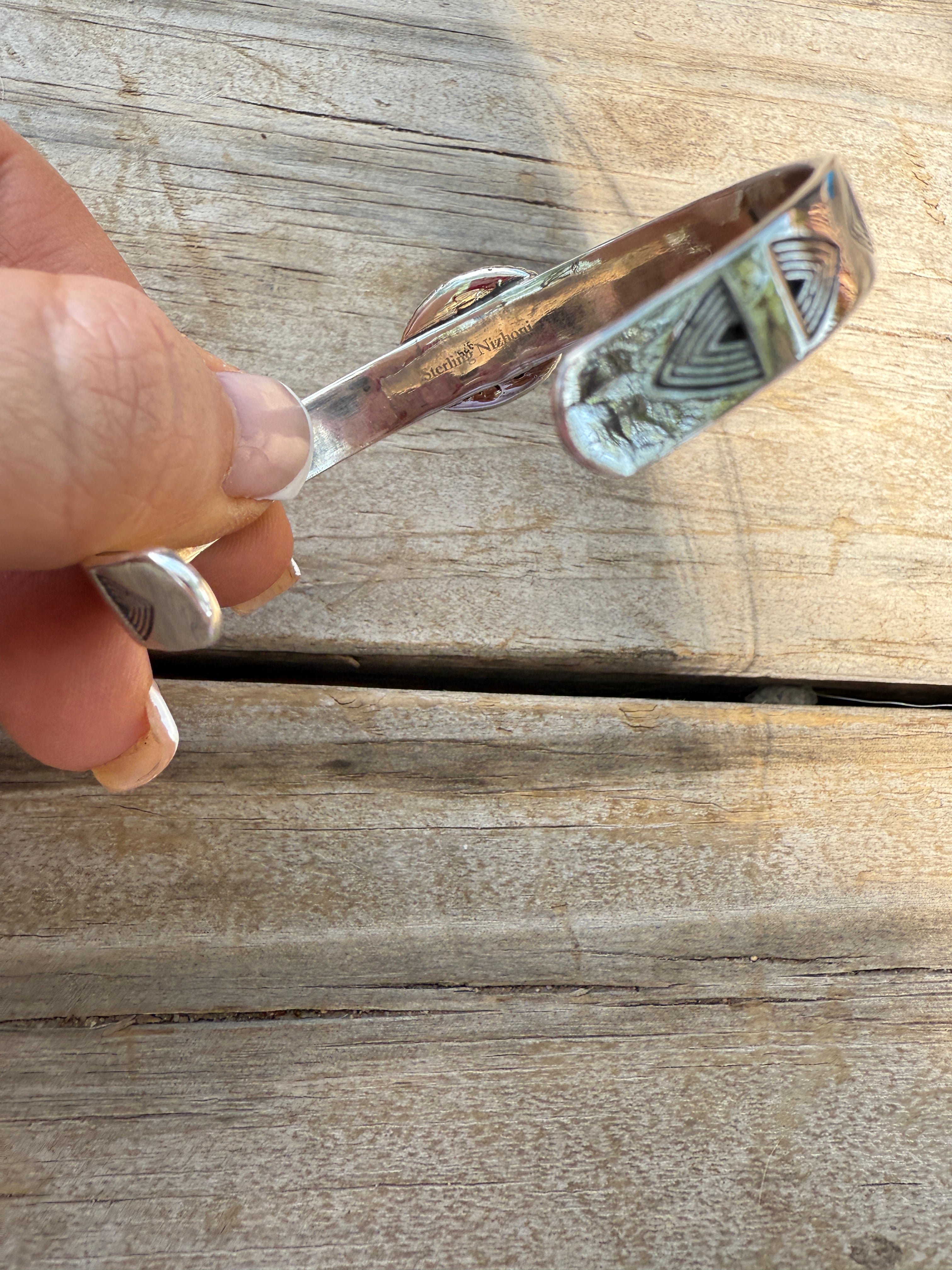 Handmade Sterling Silver & Royston Turquoise Cuff Bracelet