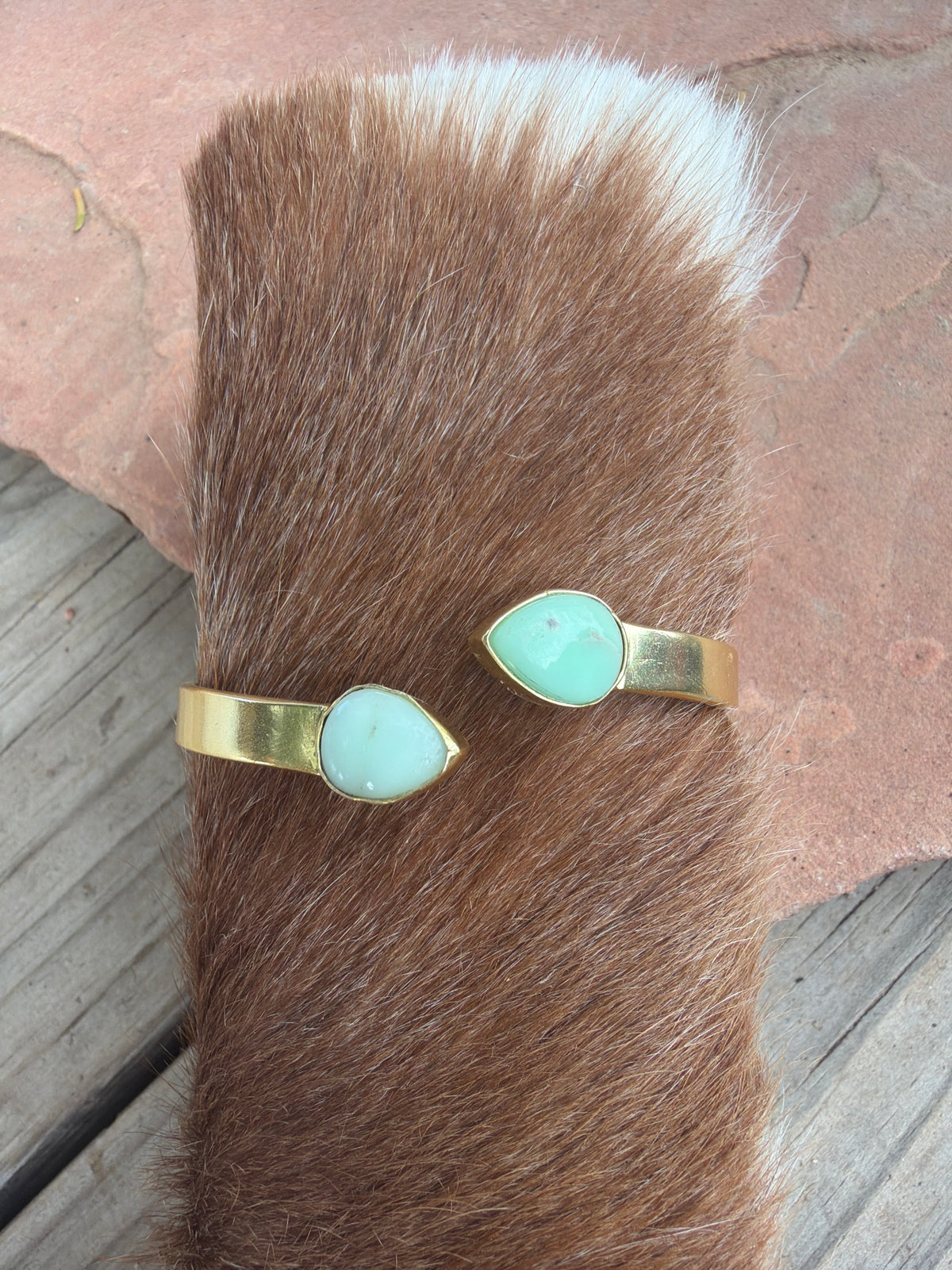 “The Golden Collection” Painted Desert Handmade Paloma Gold Plated Adjustable Teardrop Bracelet Cuff STYLE 6