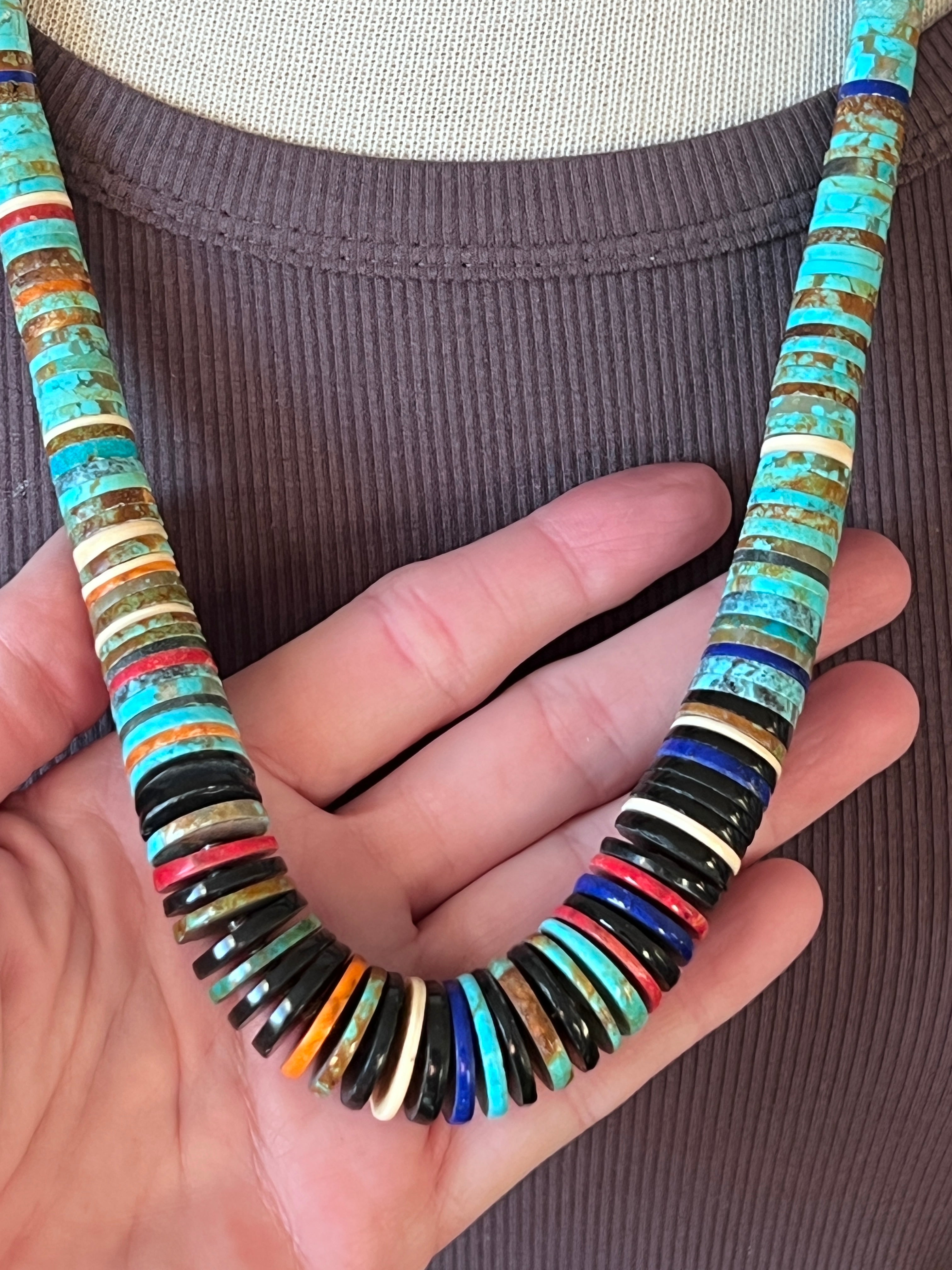 Ronald Chavez Handcrafted Multistone Heishi Beaded Santo Domingo Necklace, #2