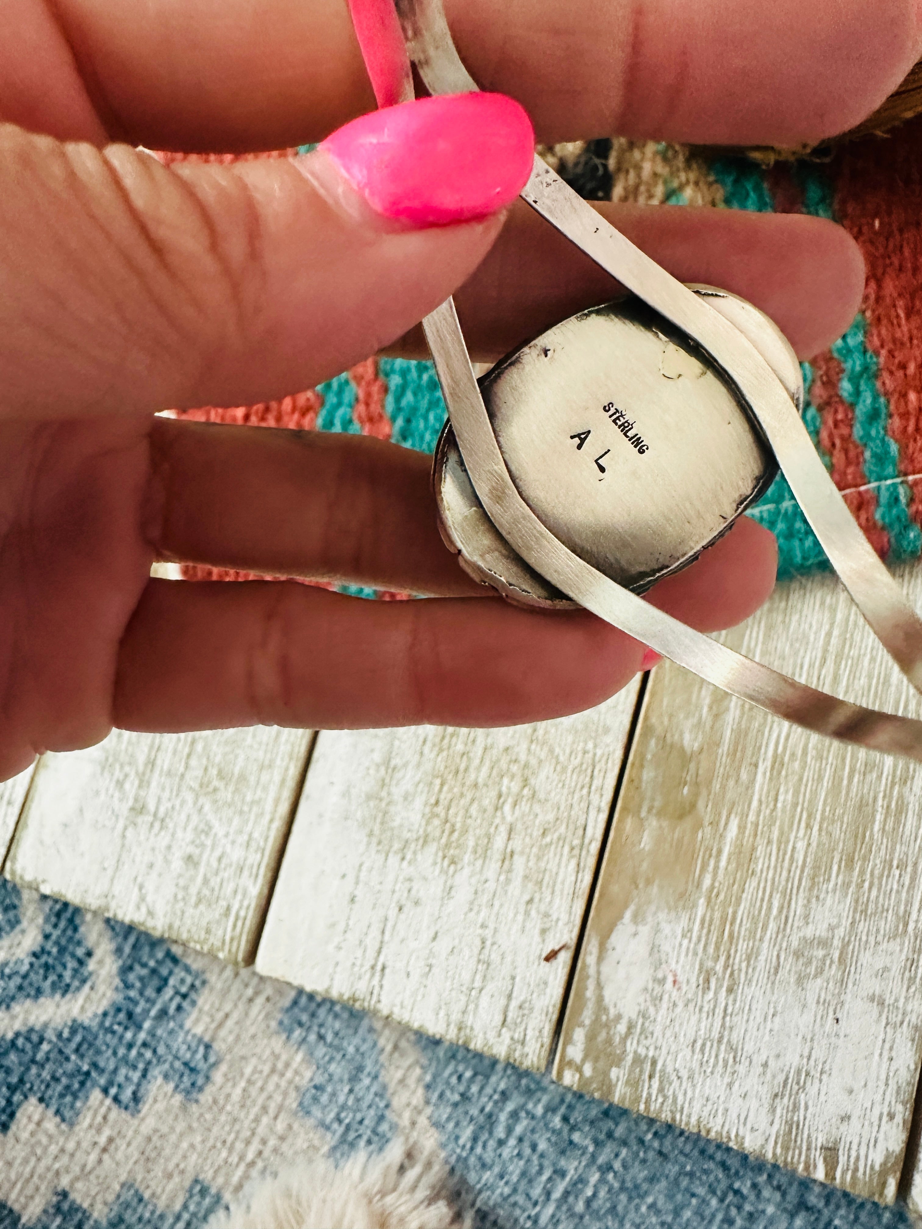 Handcrafted Sterling Silver & Royston Turquoise Cuff Bracelet