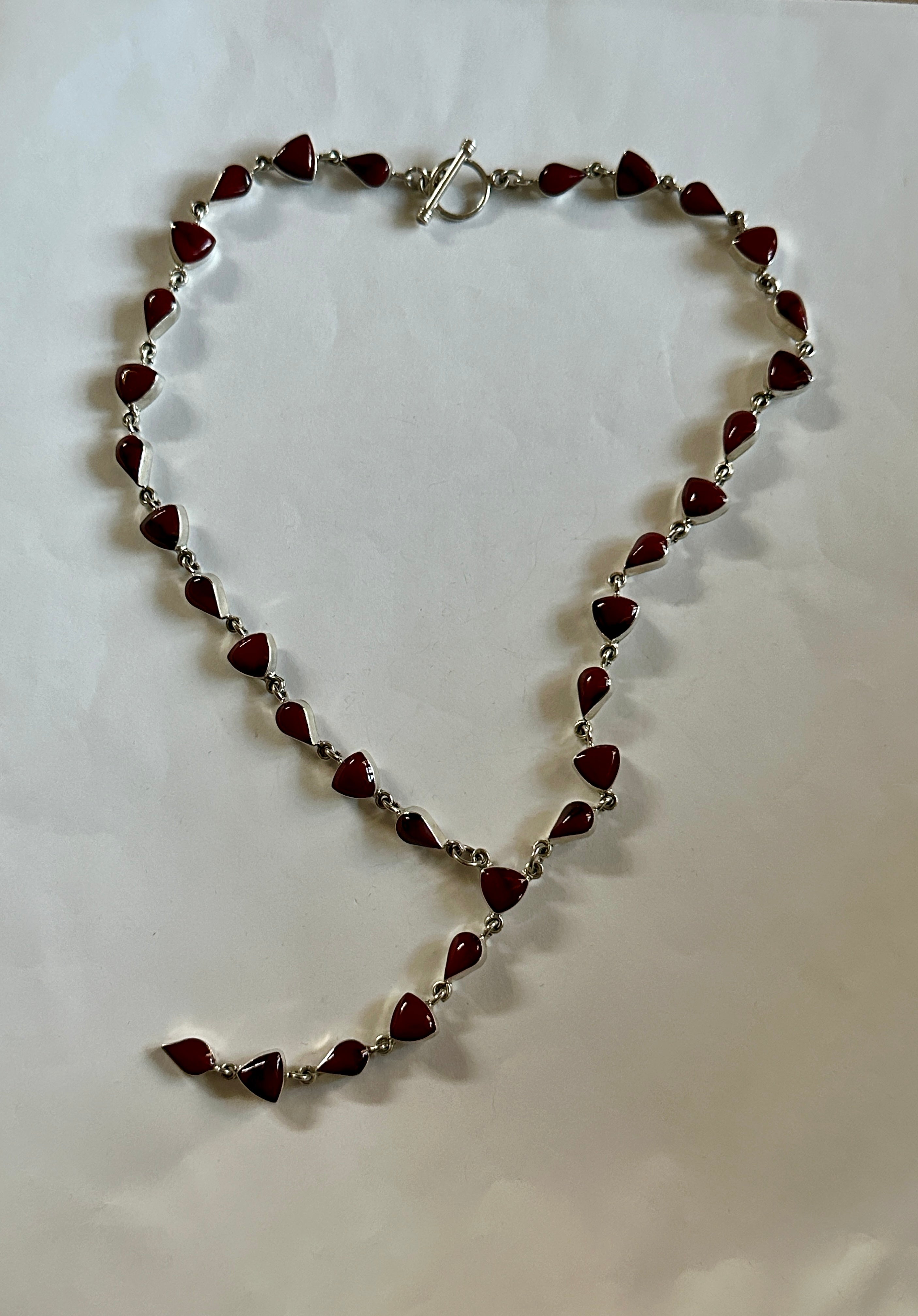 18" Red Jasper Lariat Necklace