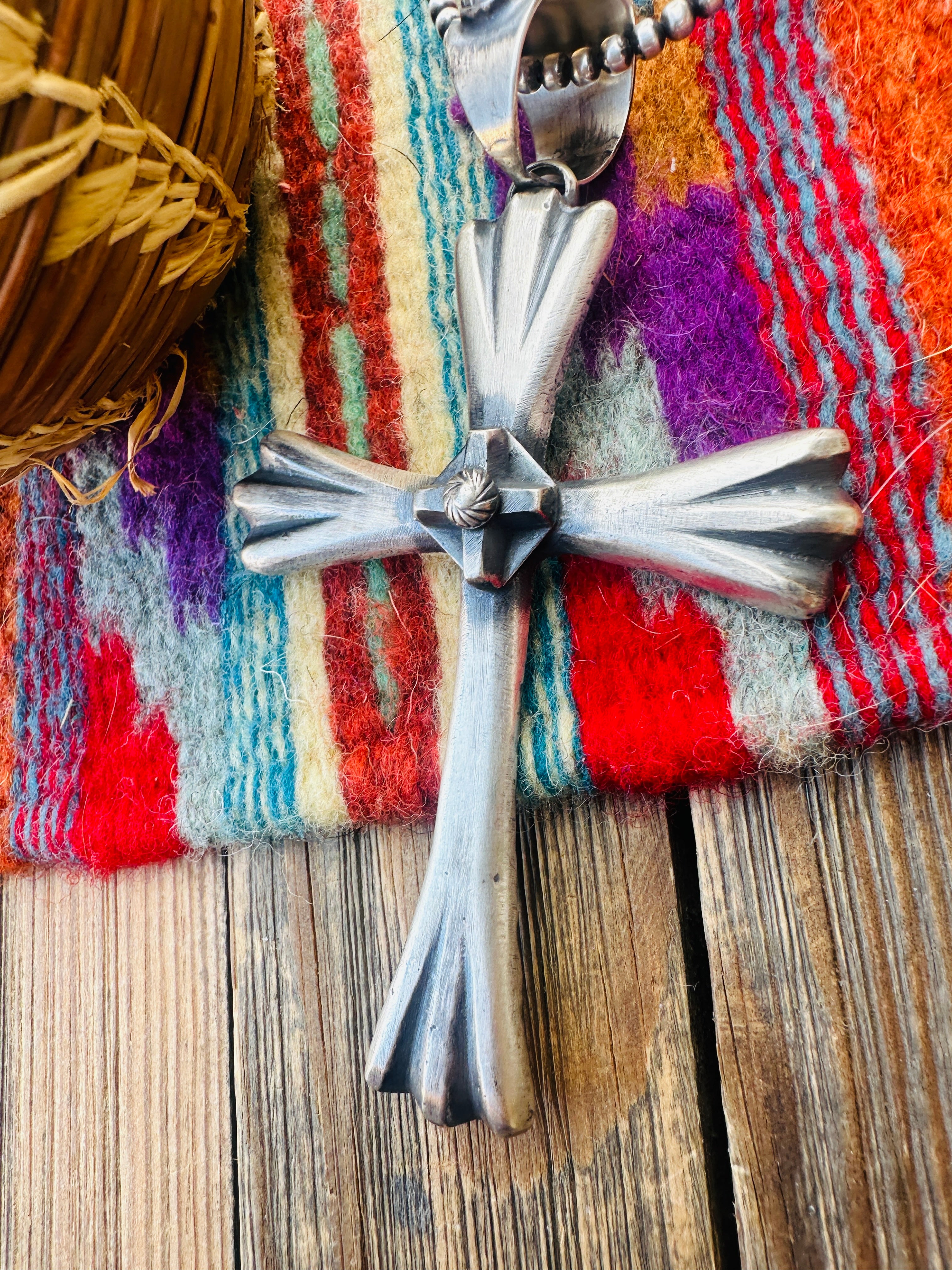 Handcrafted Sterling Silver Cross Pendant by Chimney Butte