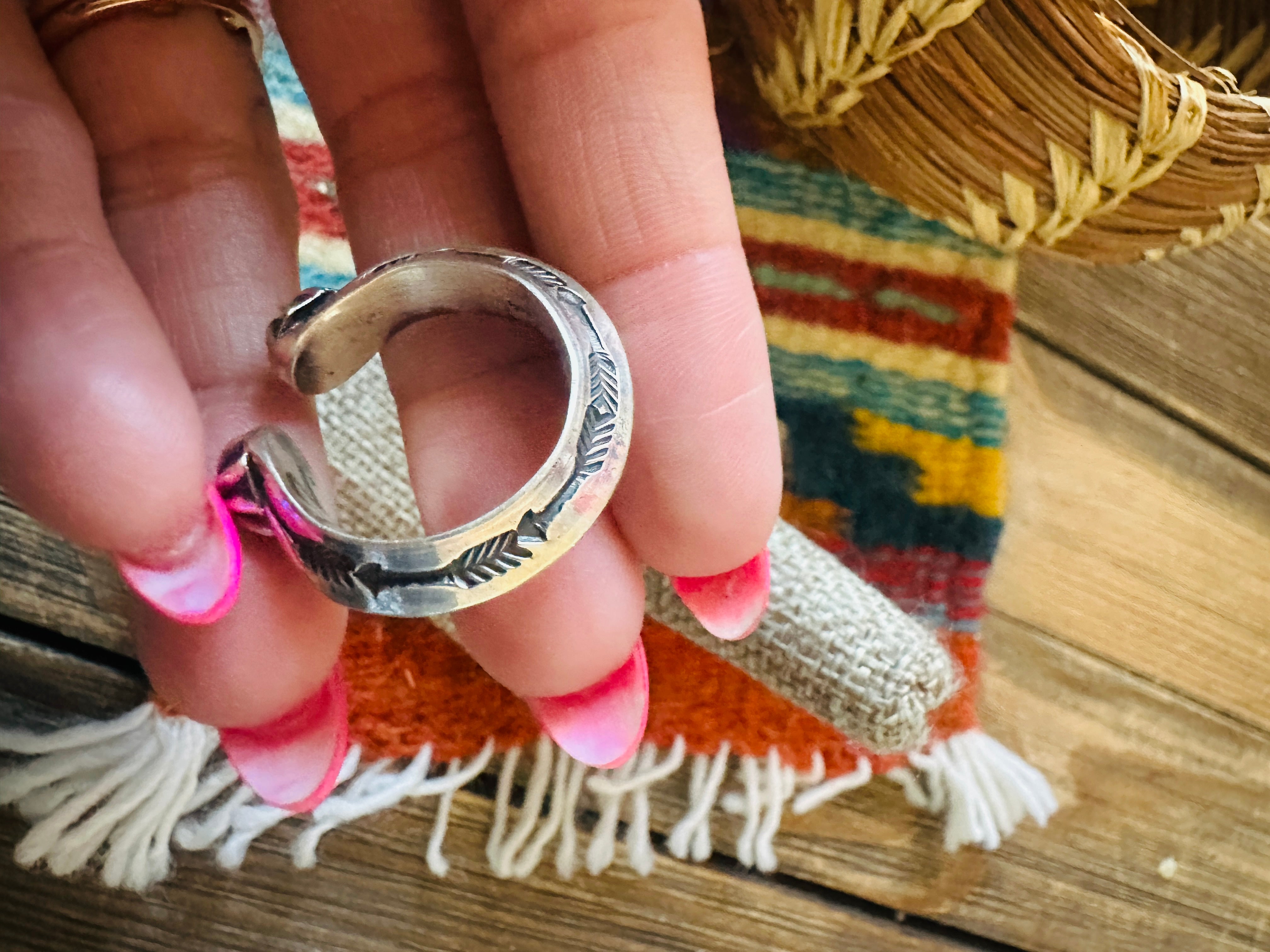 Handcrafted Sterling Silver Band Ring Size 10 by Sunshine Reeves