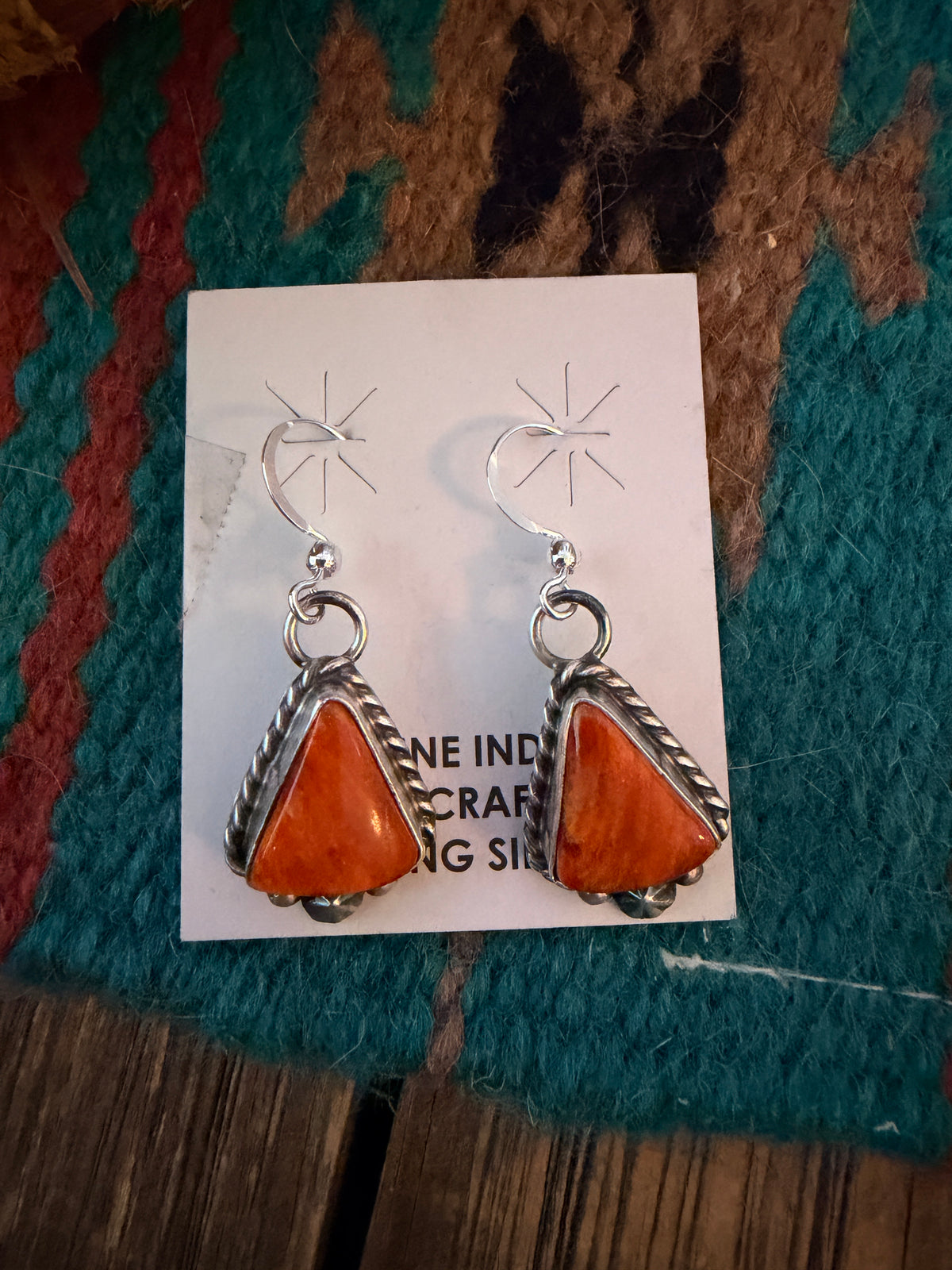 Handcrafted Spiny Oyster & Sterling Silver Dangle Earrings