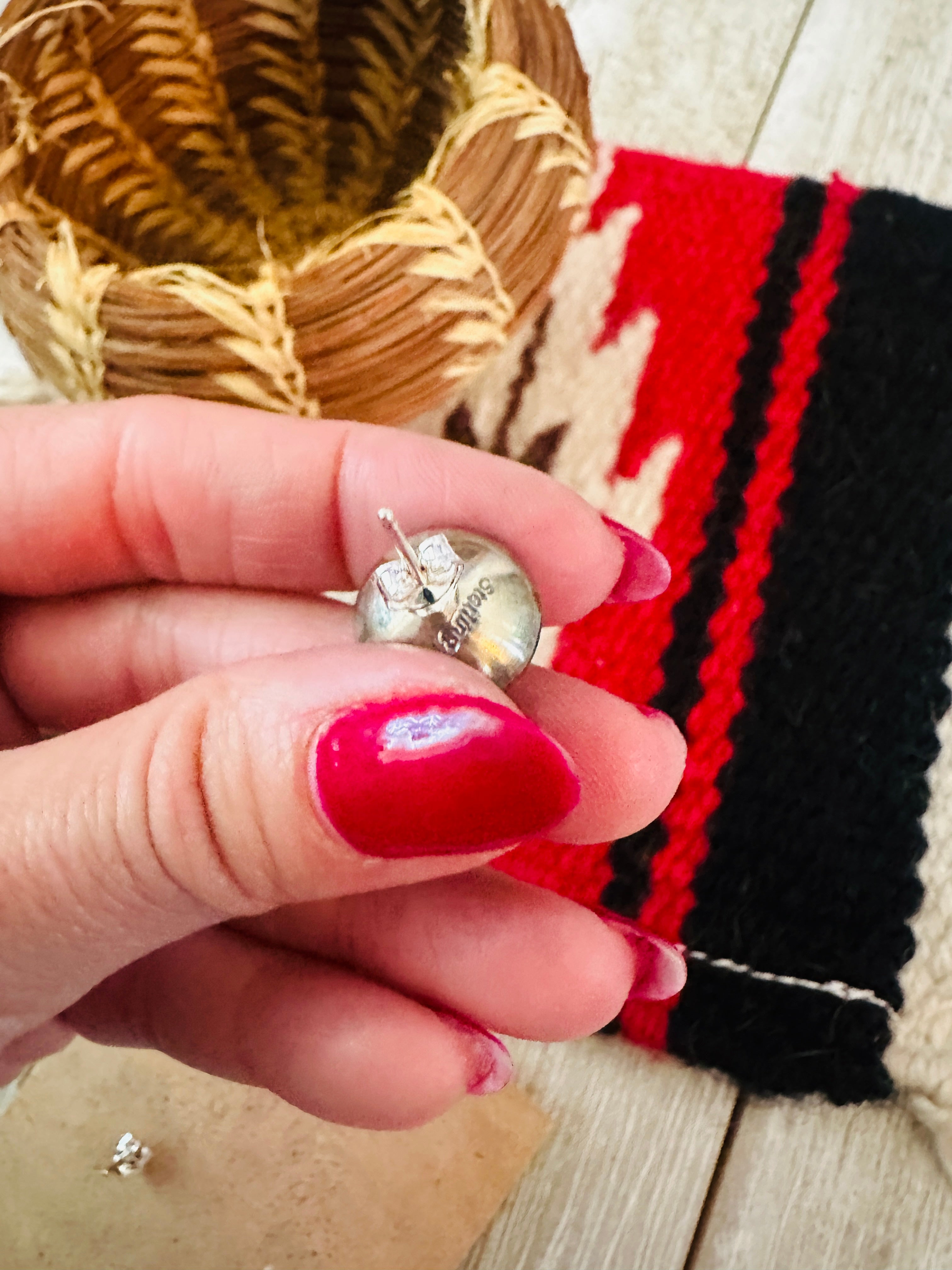 Handcrafted Sterling Silver Pearl Stud Earrings