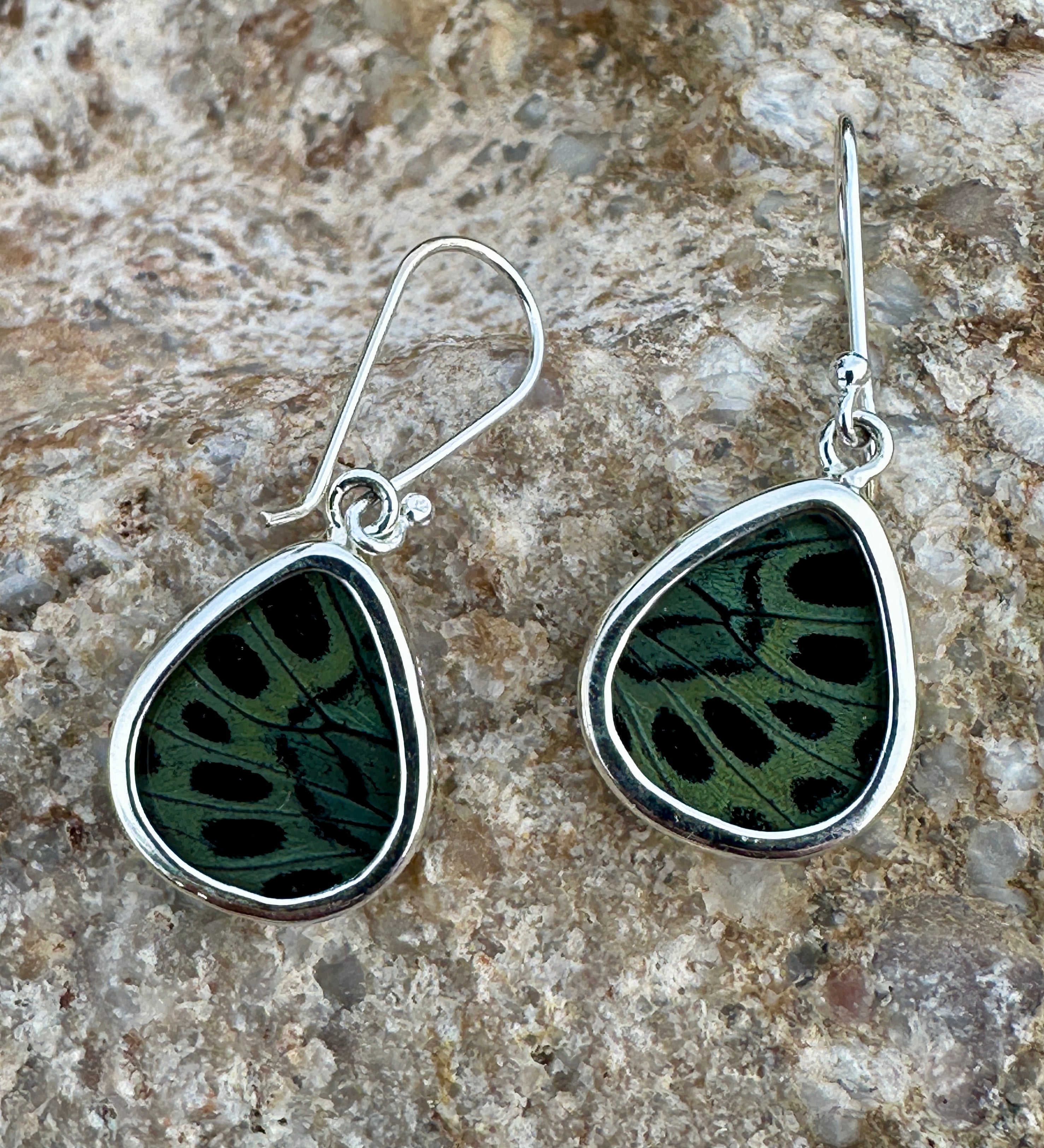 Malachite Butterfly Dangle Earrings