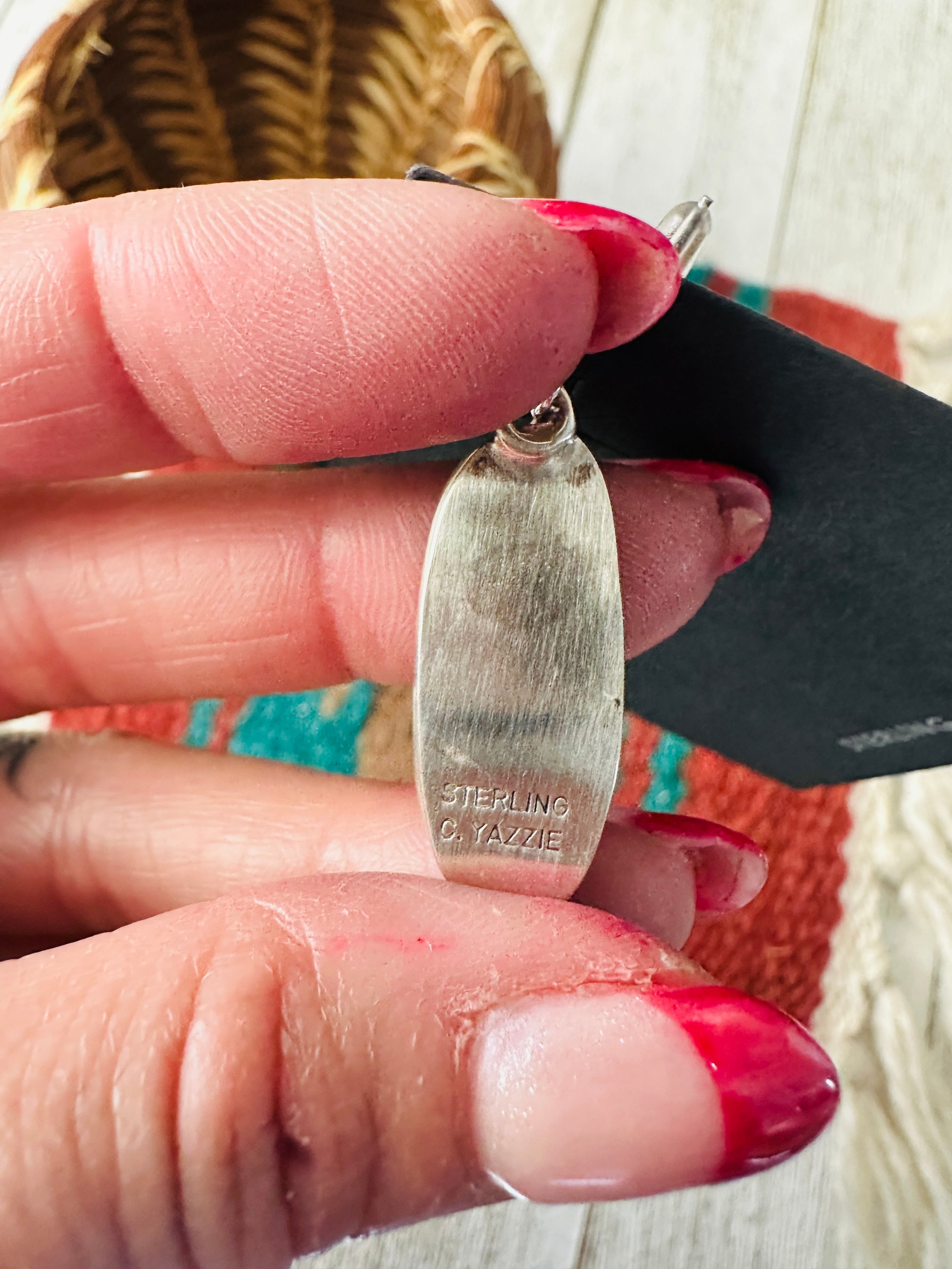 Navajo Turquoise & Sterling Silver Dangle Earrings