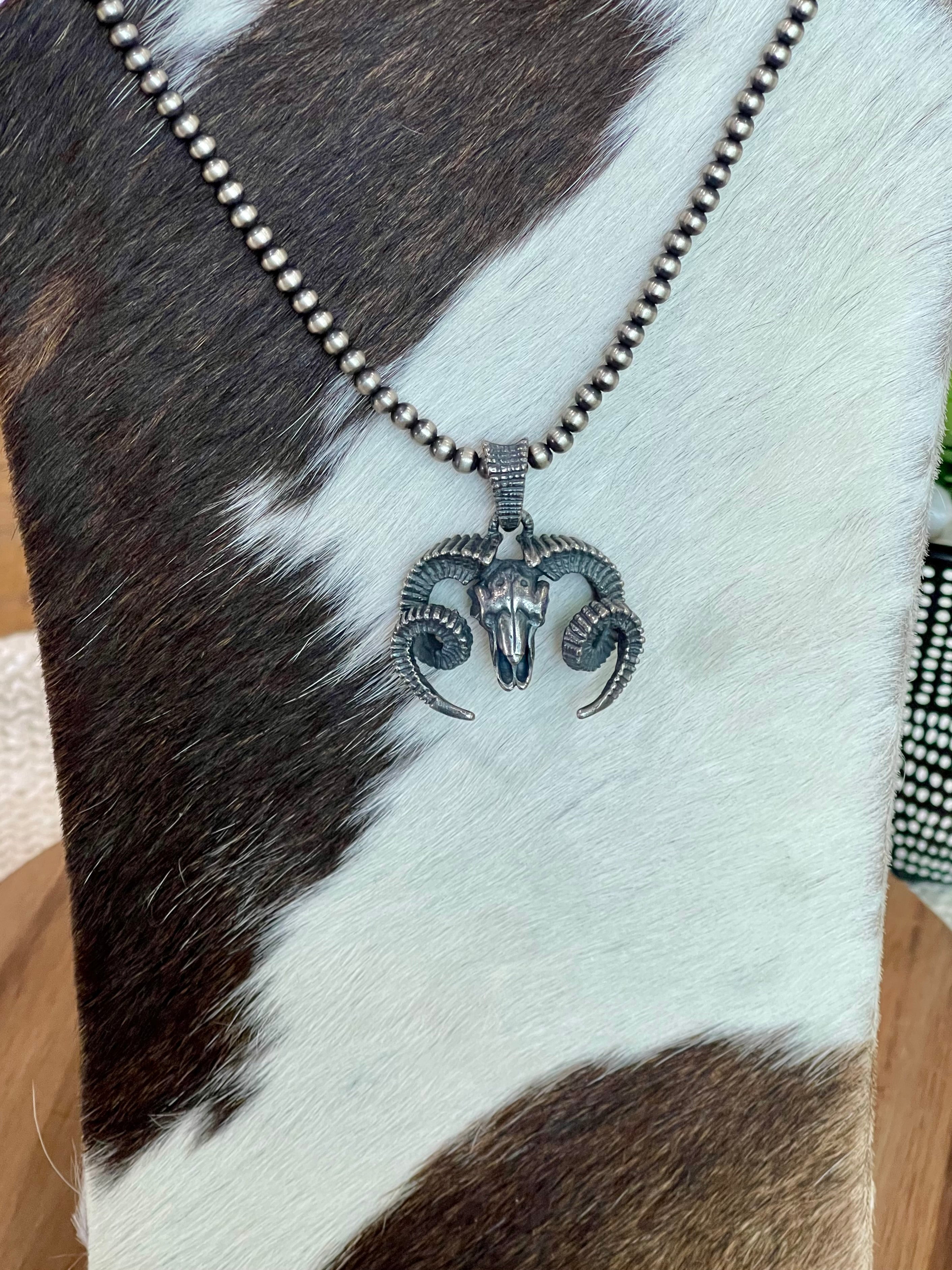 Handcrafted Sterling Silver Ram Pendant