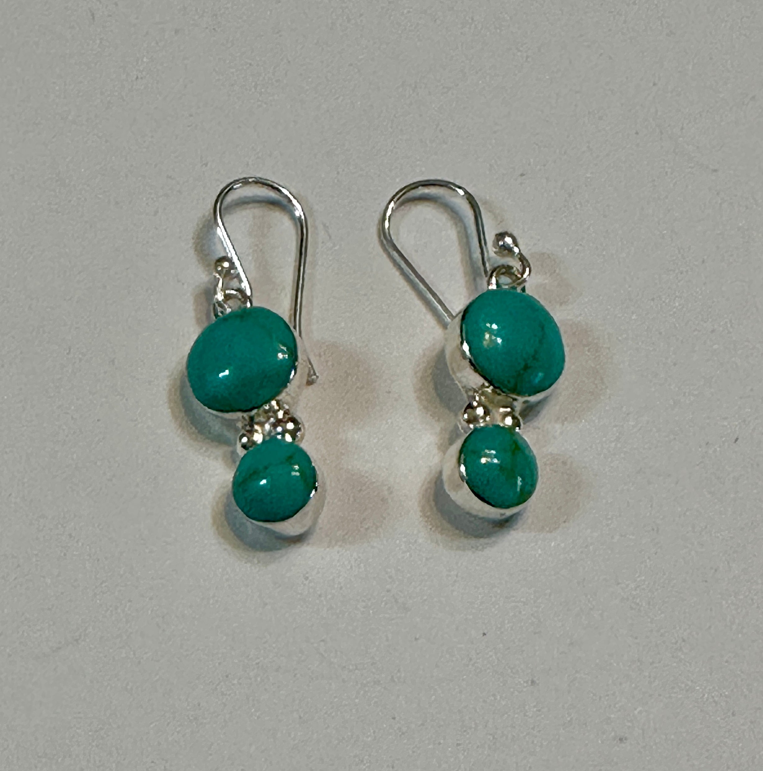 Double Turquoise Cabochons on Hooks