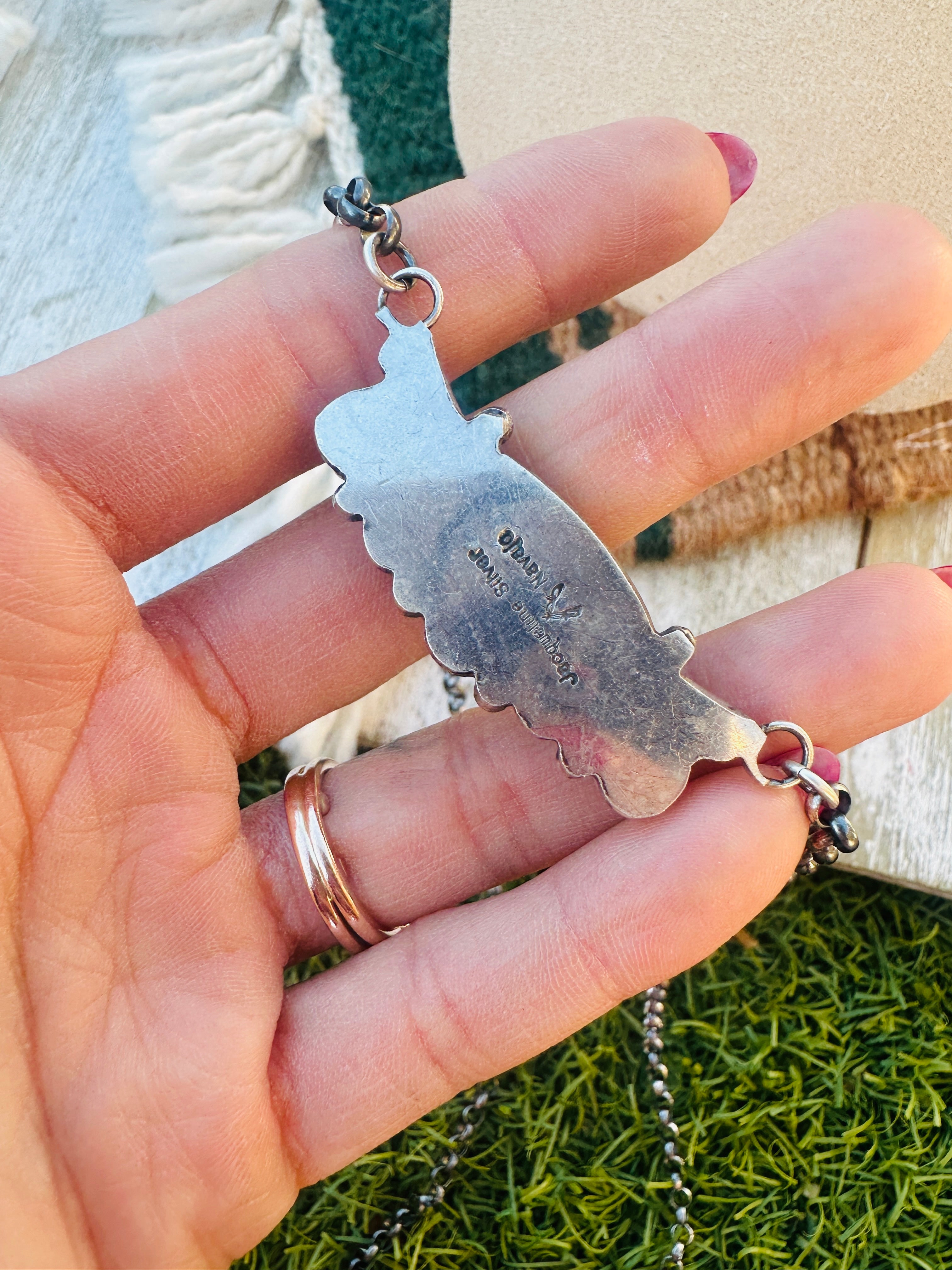 Handcrafted Turquoise & Sterling Silver Necklace by Jacqueline Silver