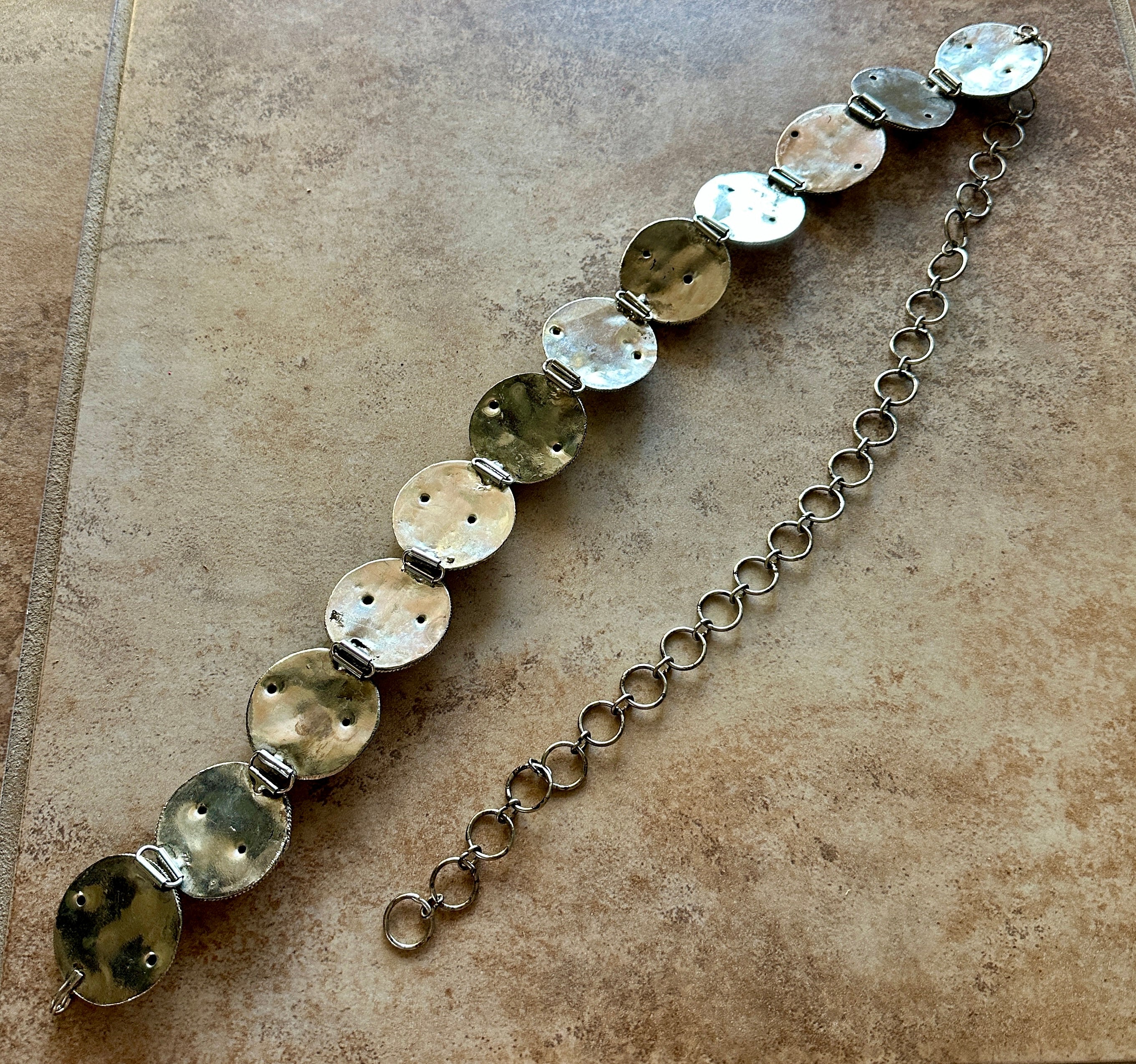 Antique Vintage Silver-Plated Brass Belt