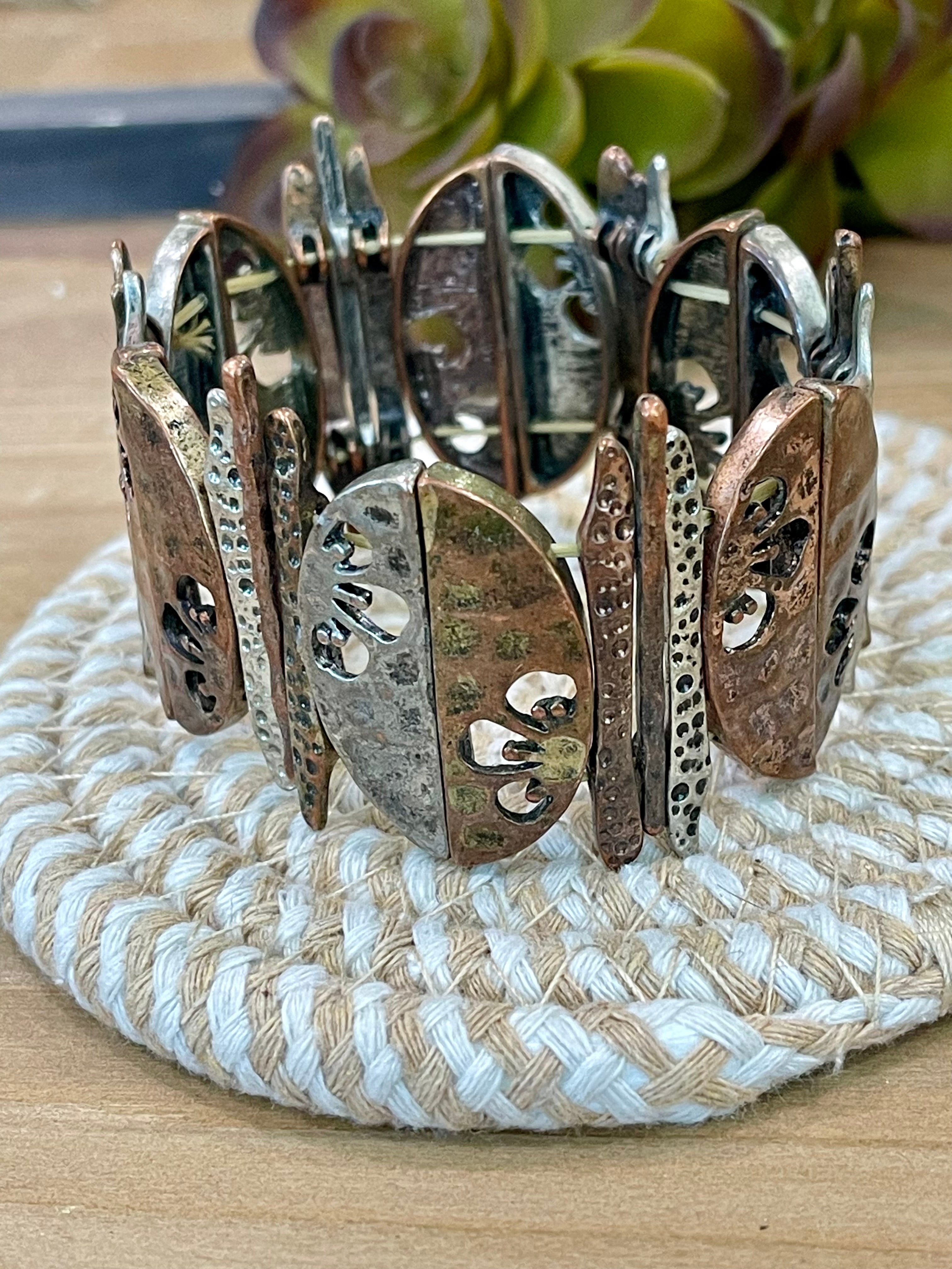 Vintage Handmade Copper Stretch Bracelet