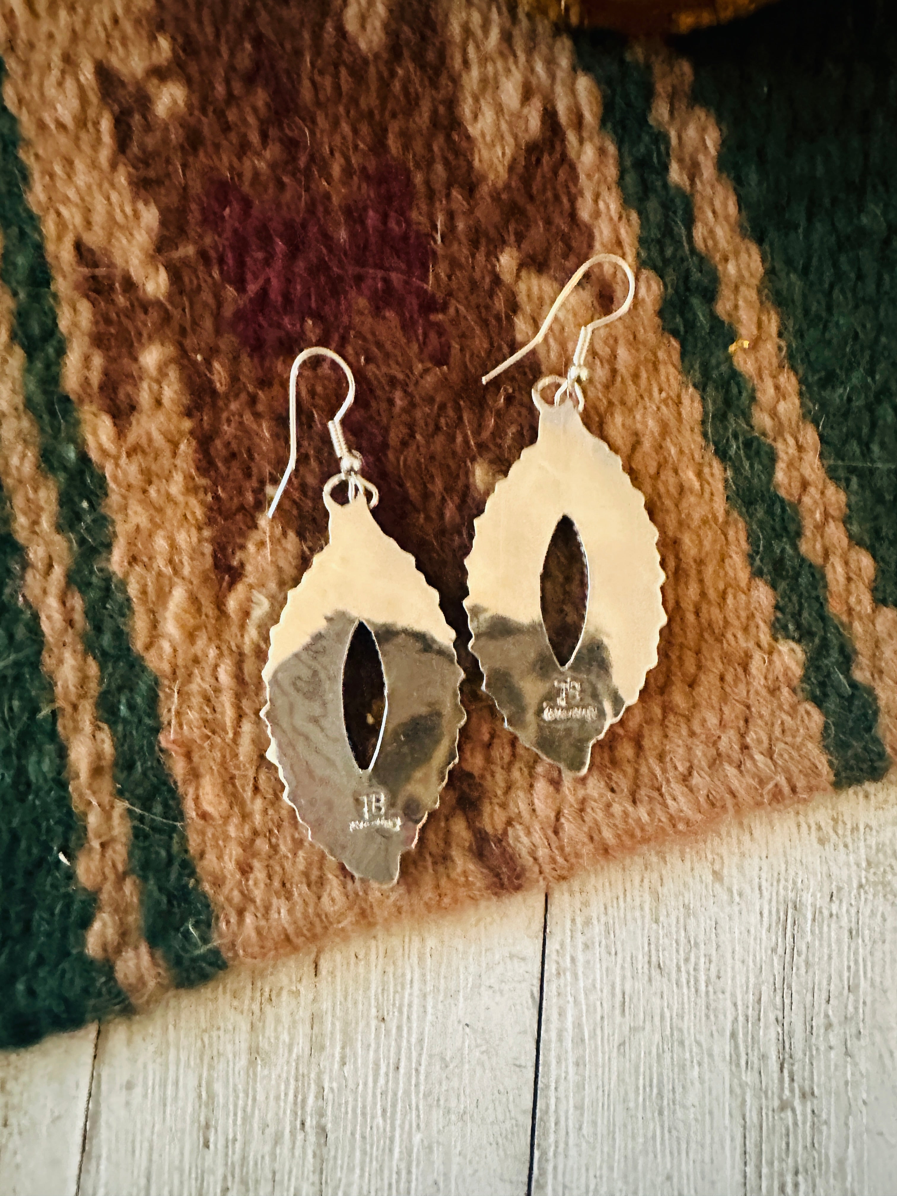 Handcrafted White Buffalo and Sterling Silver Cluster Dangle Earrings