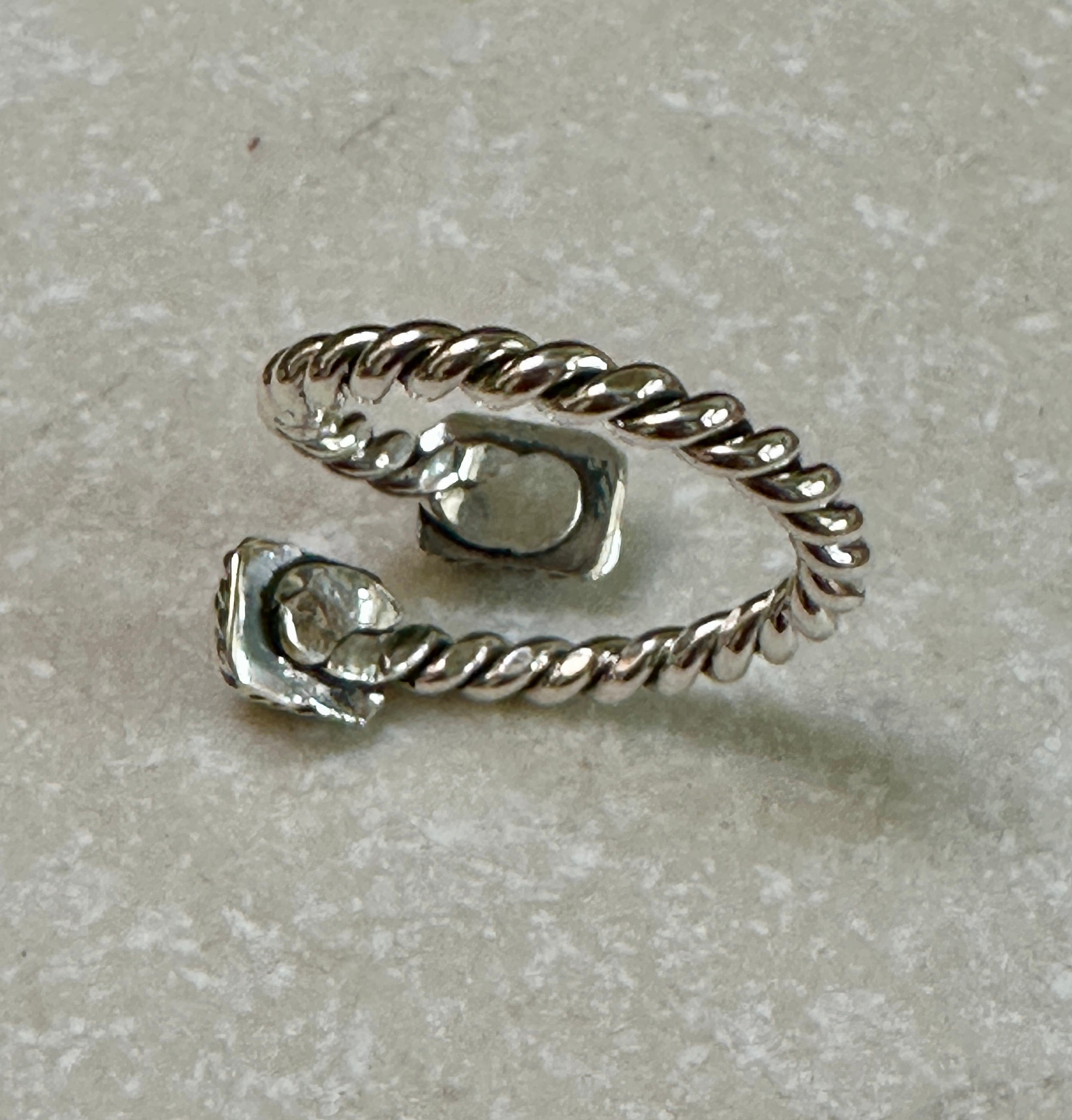 Black Onyx 2 Stone & Sterling Silver Adjustable Ring