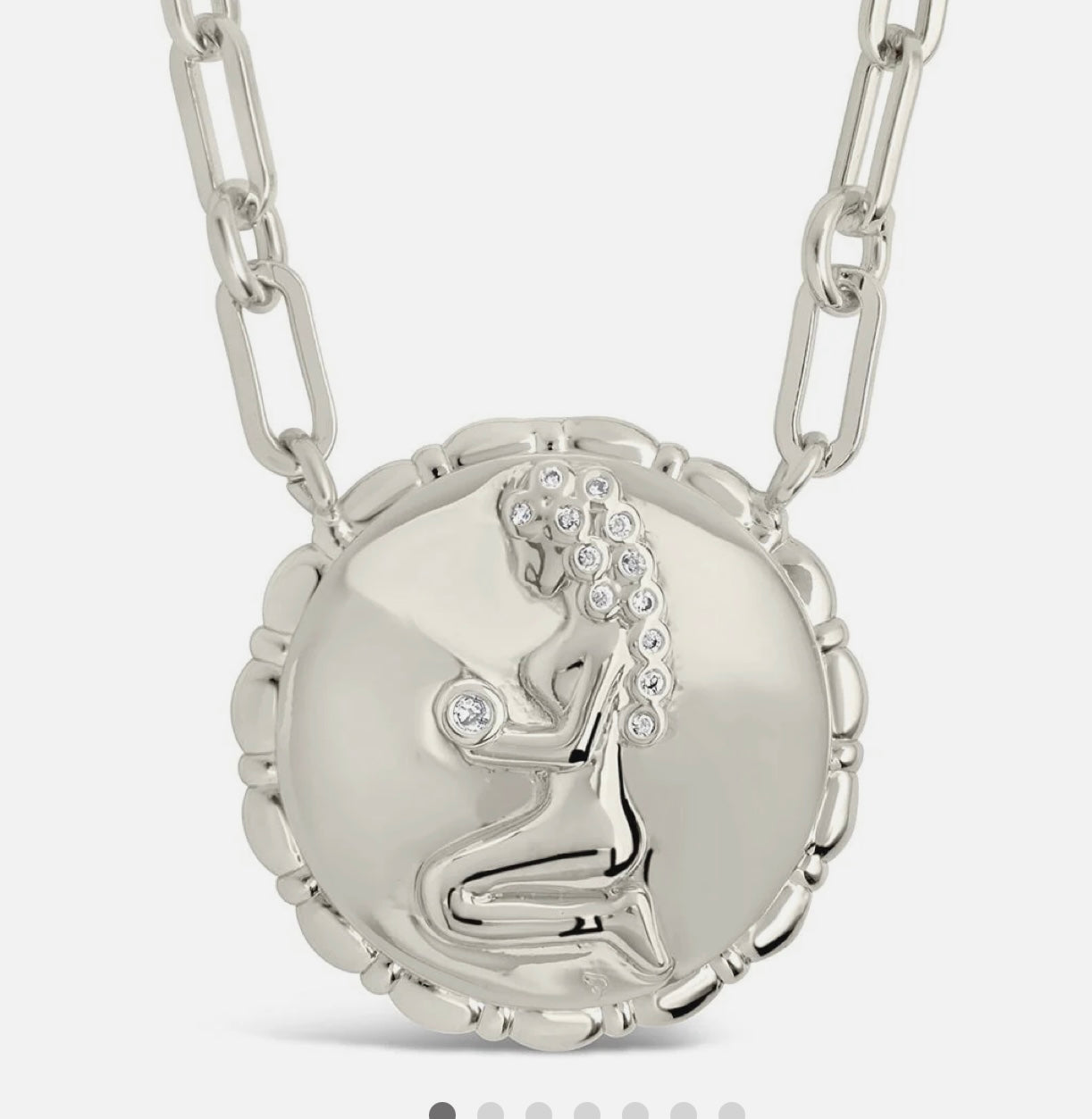 Bold CZ Zodiac Link Virgo Necklace