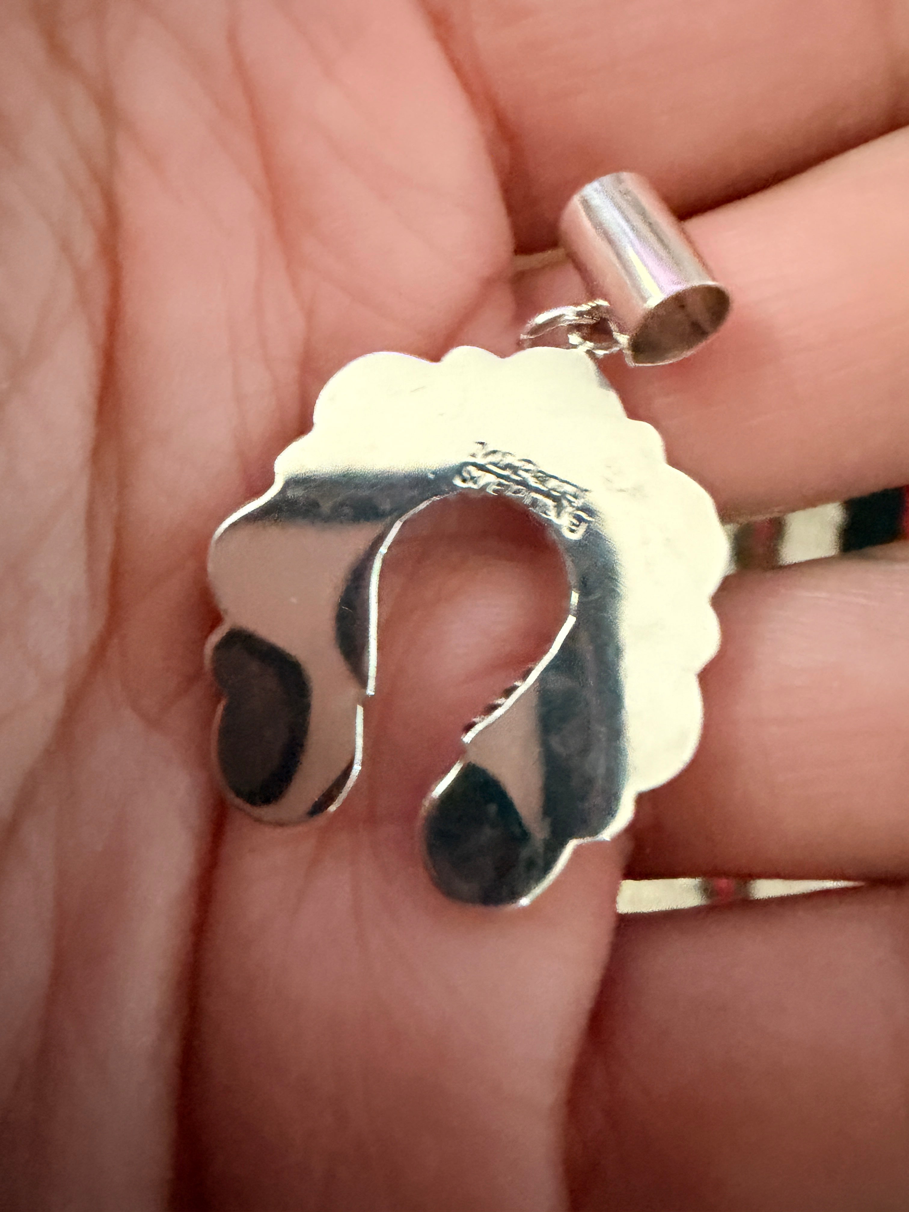 Handcrafted Sterling Silver & Turquoise Naja Pendant by Martin Perry