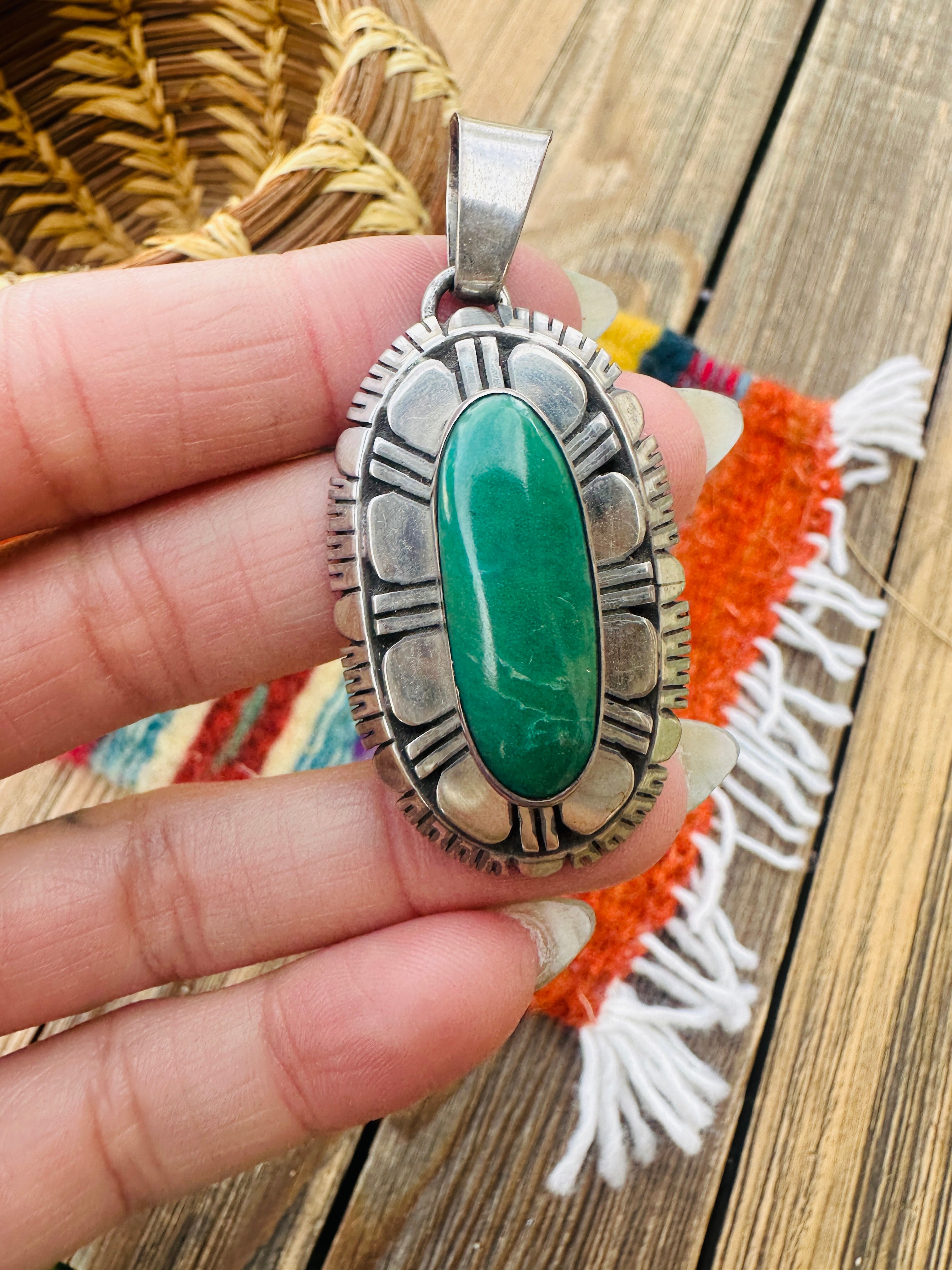 Handcrafted Sterling Silver & Variscite Pendant