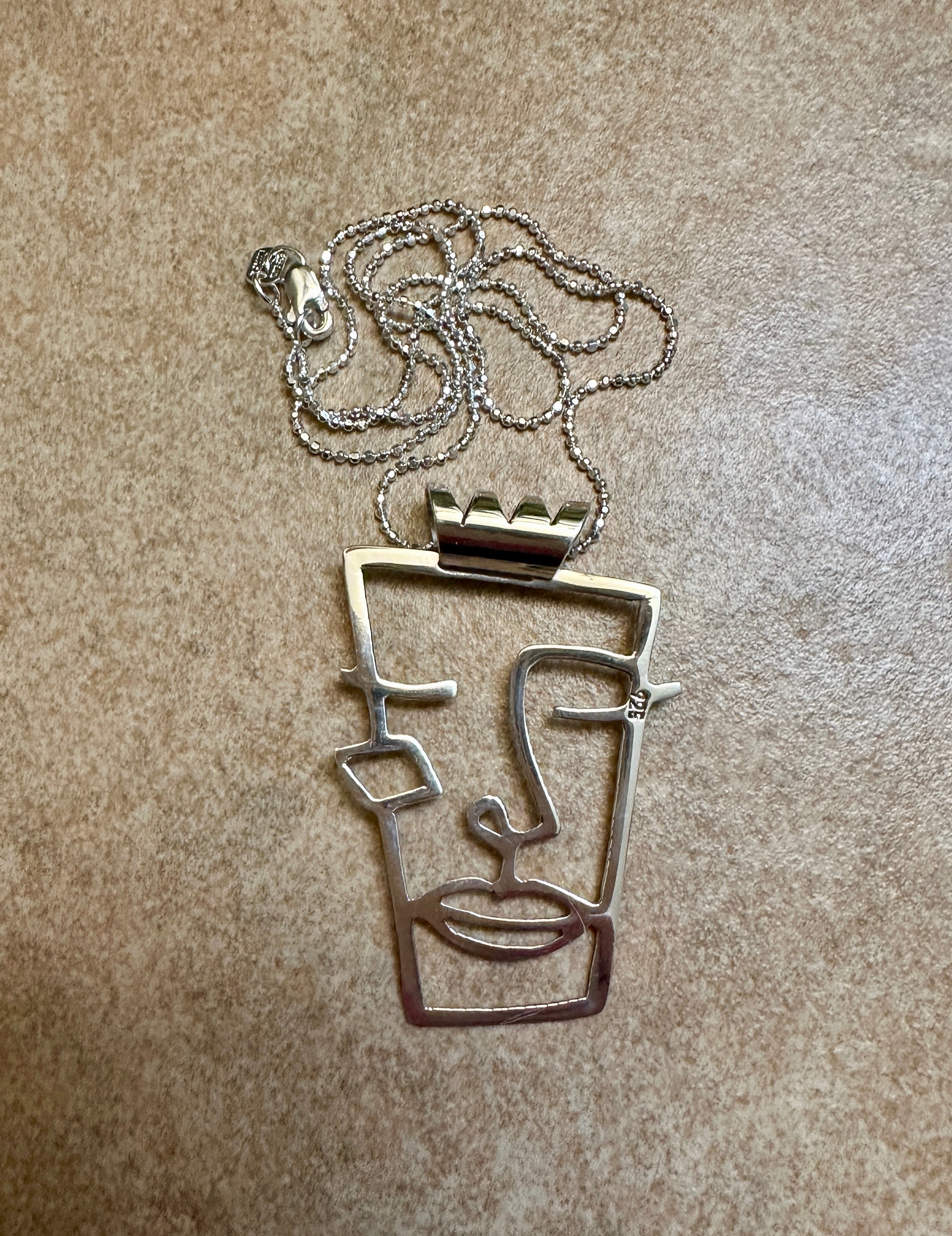 Quadrangle Face Pendant Necklace