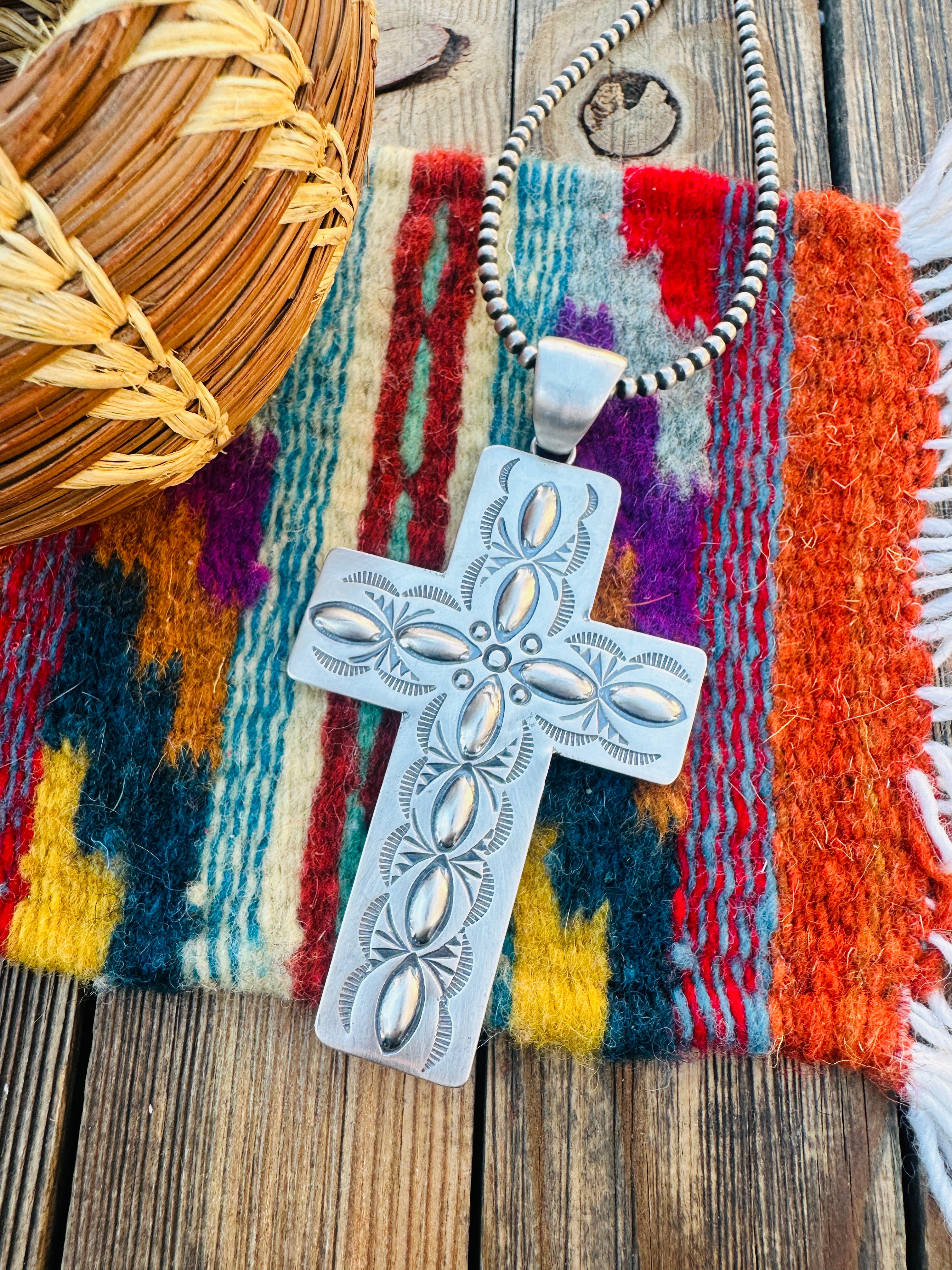 Handcrafted Sterling Silver Cross Pendant by Benson Shorty