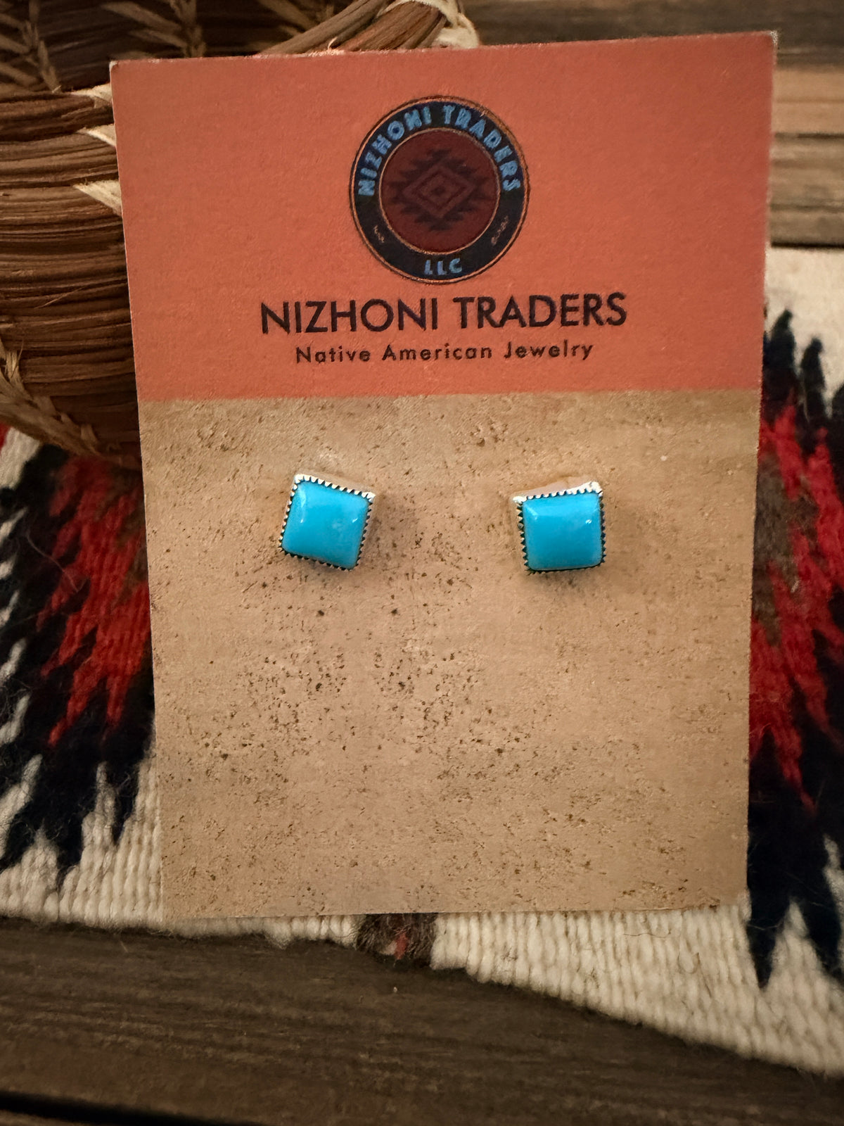 Handcrafted Sterling Silver & Turquoise Stud Earrings