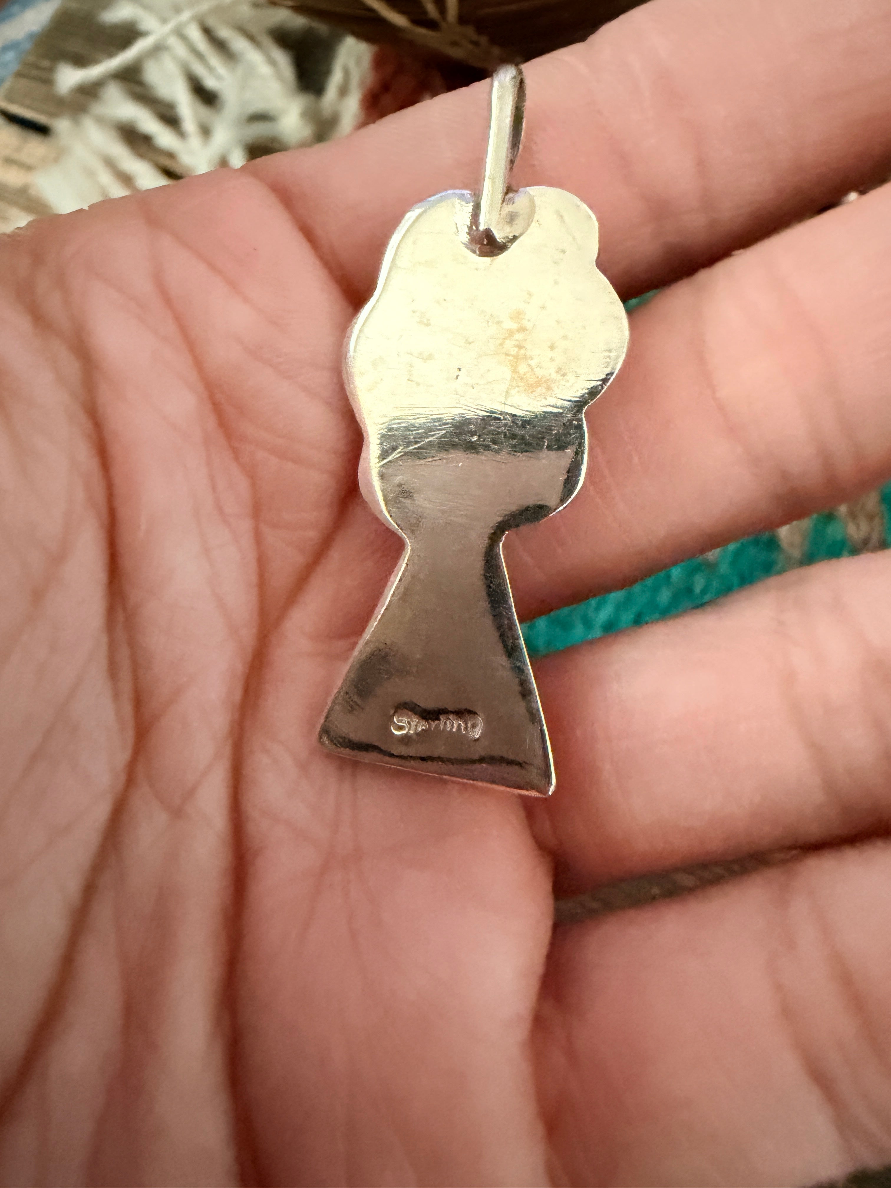 Handcrafted Sterling Silver & Turquoise Blossom Pendant by Joseph Martinez