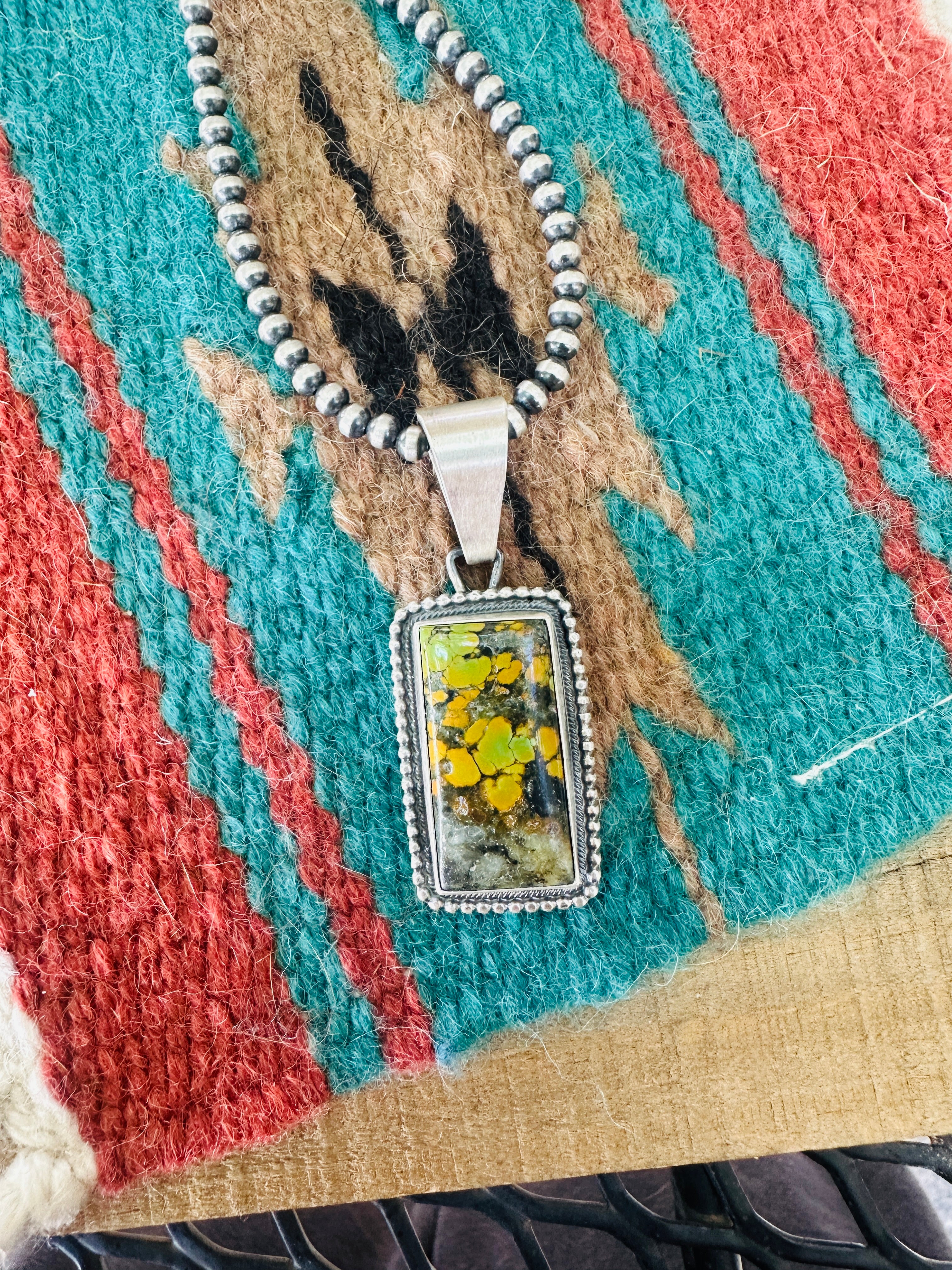Handcrafted Sterling Silver & Tibetan Turquoise Pendant