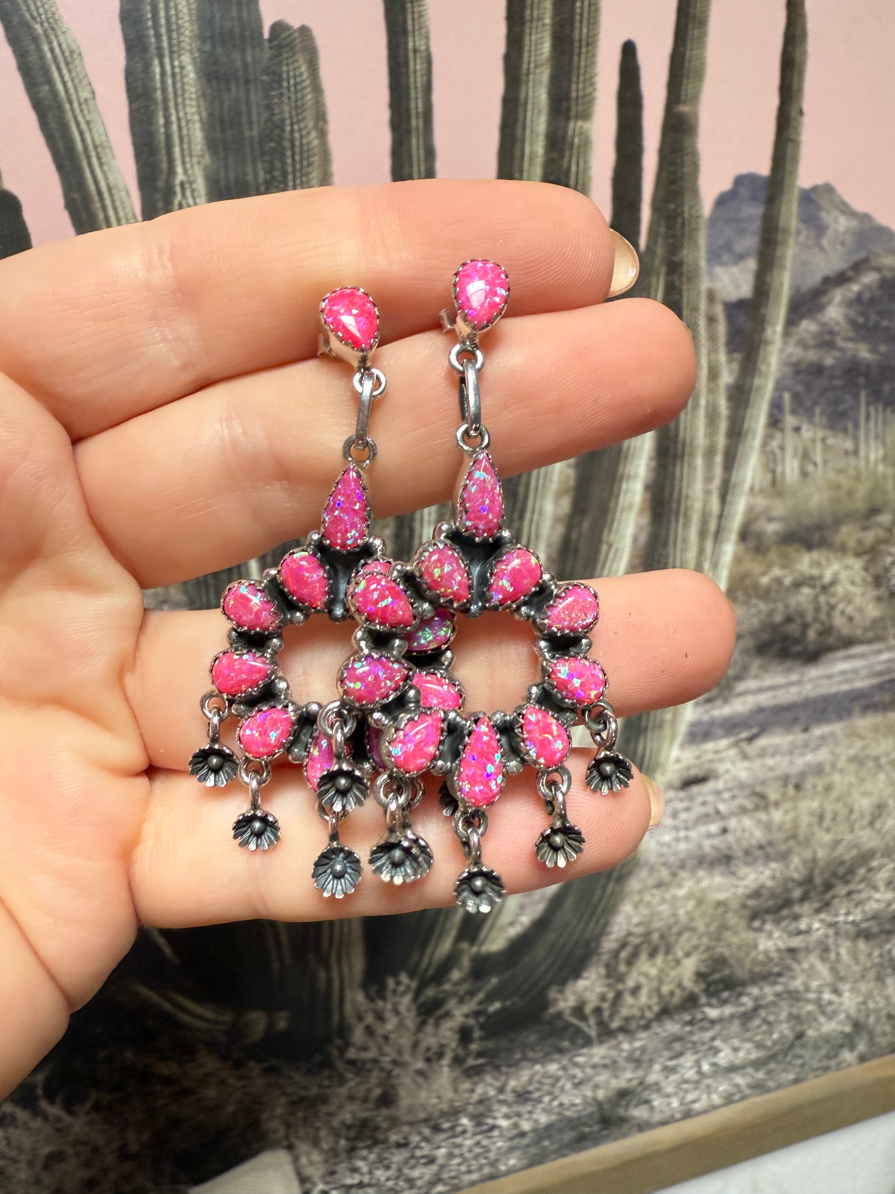 Handmade Sterling Silver Post Dangle Earring