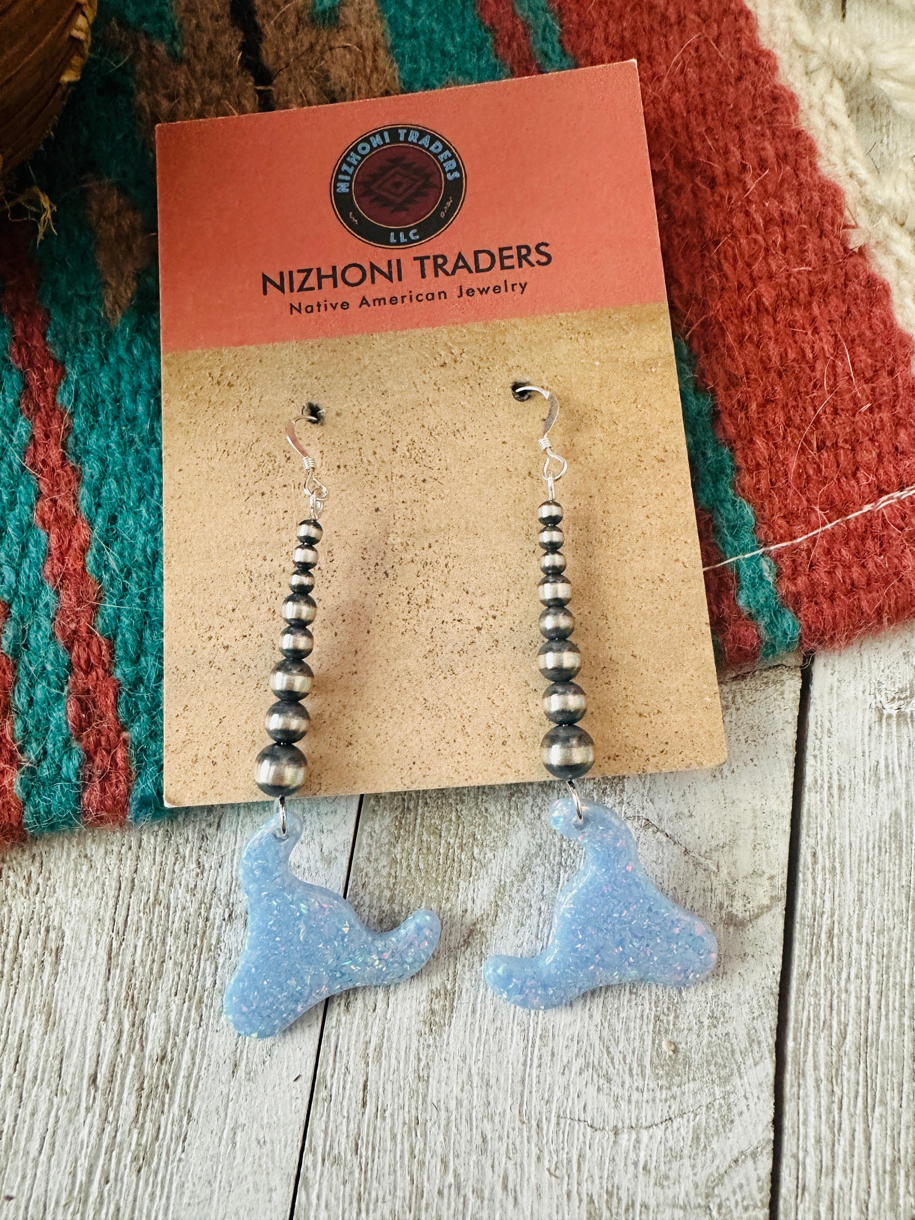 Summer Lovin’ Sterling Silver Pearl Beaded Opal Bull Head Dangle Earrings