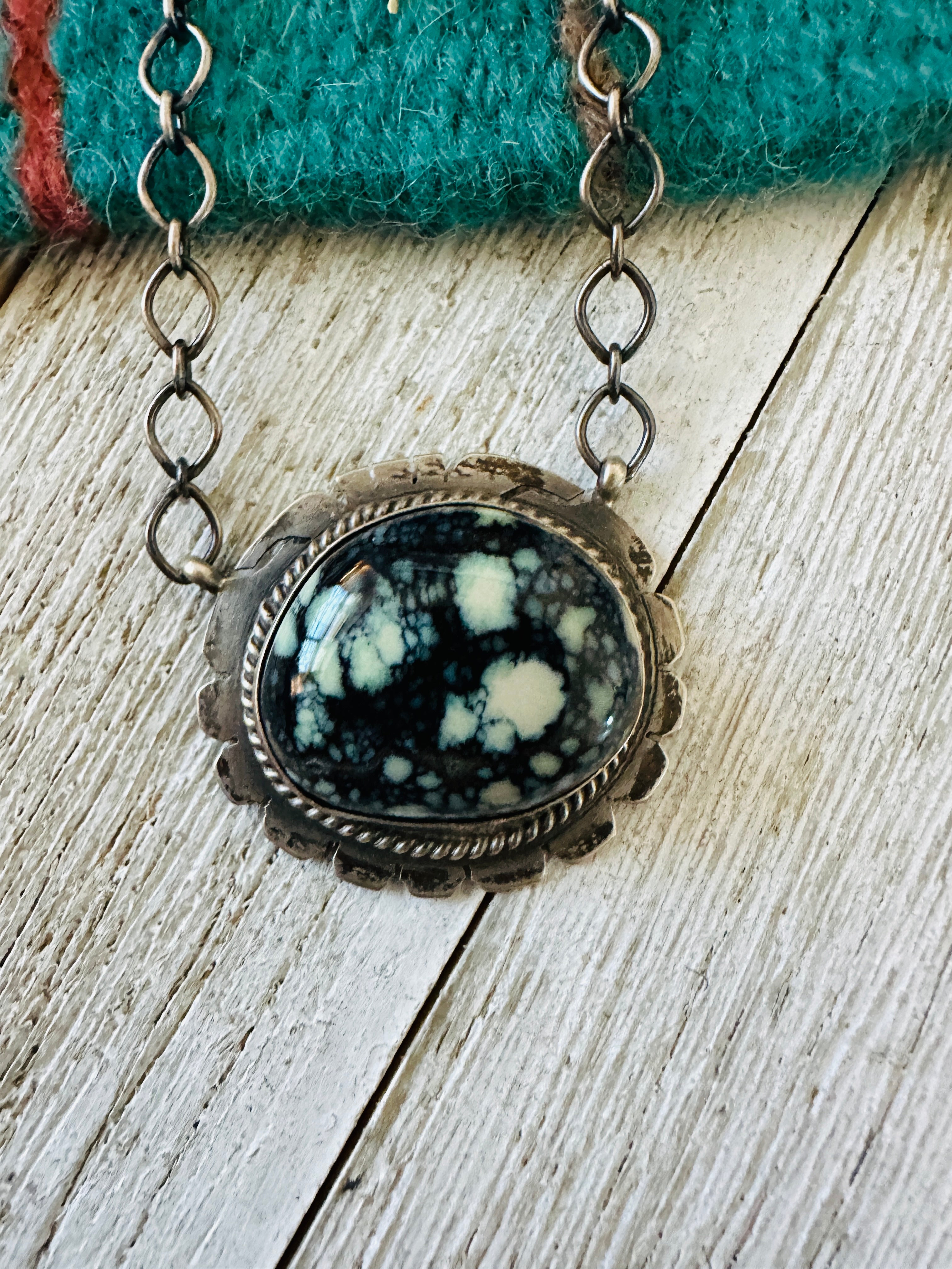 Handcrafted Sterling Silver & Tibetan Turquoise Necklace