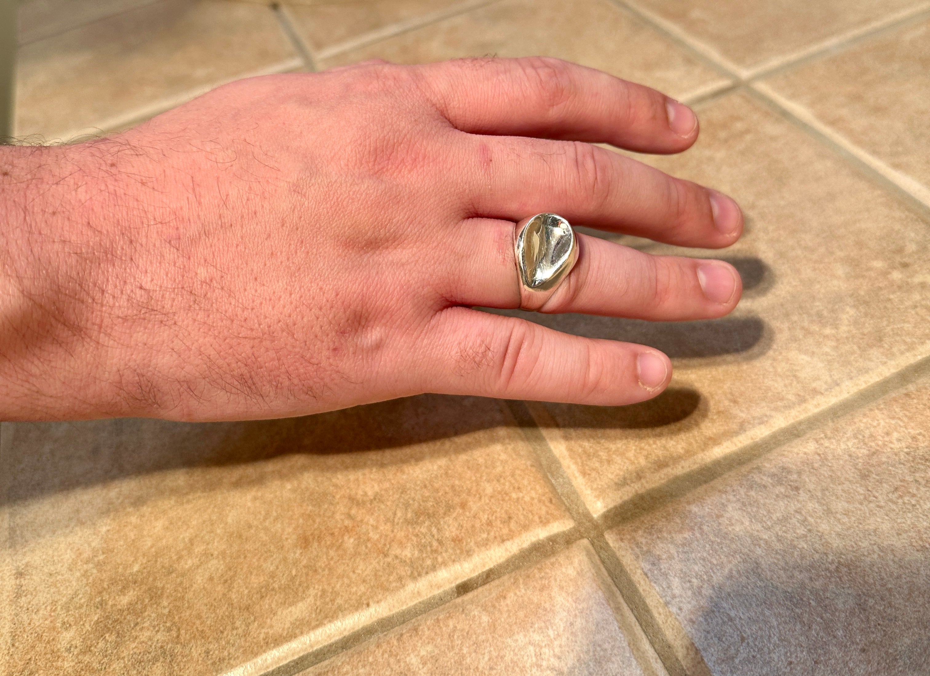 Heavy Thumbprint Ring Size 9