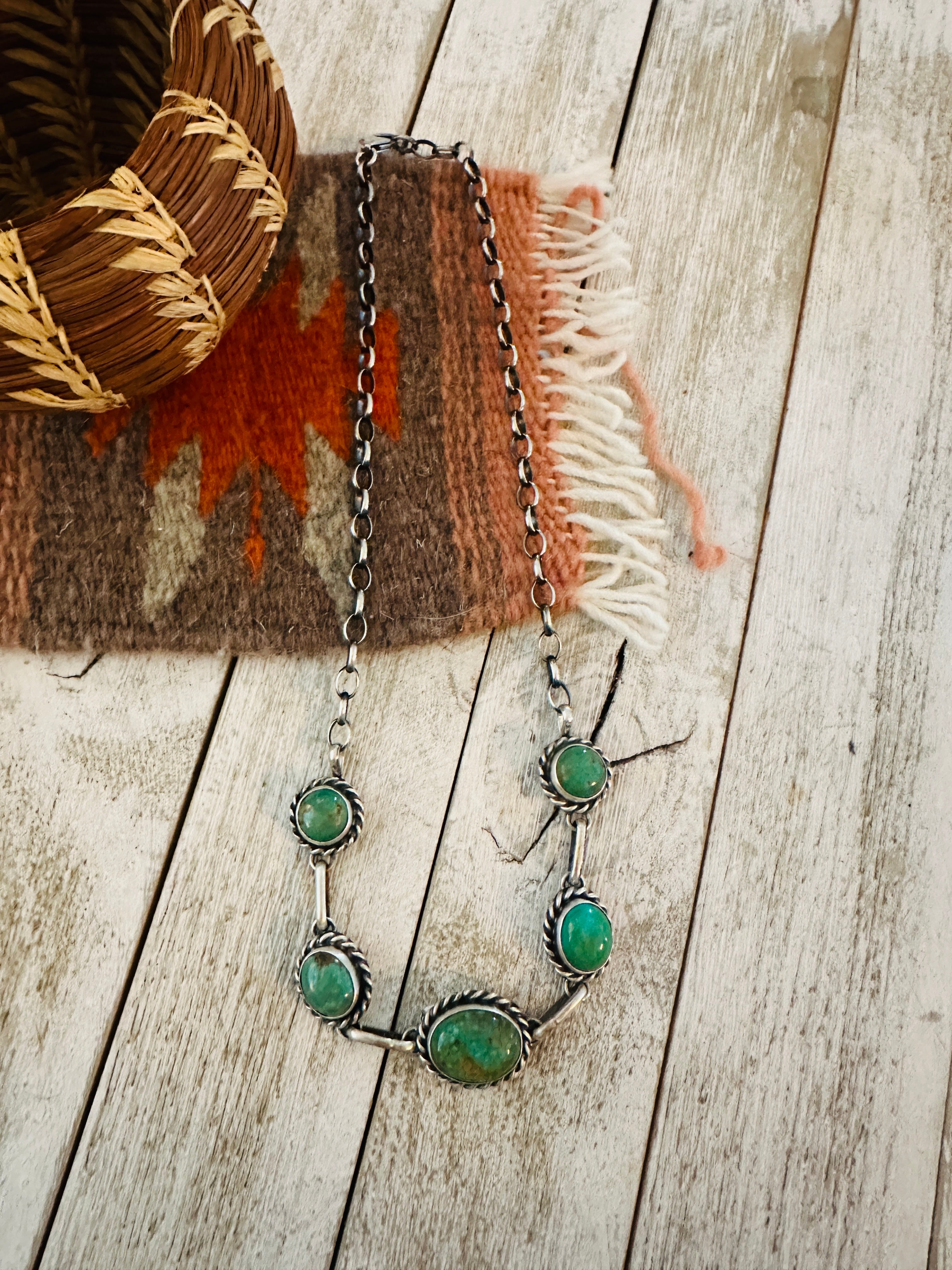 Handcrafted Sterling Silver & Turquoise Necklace