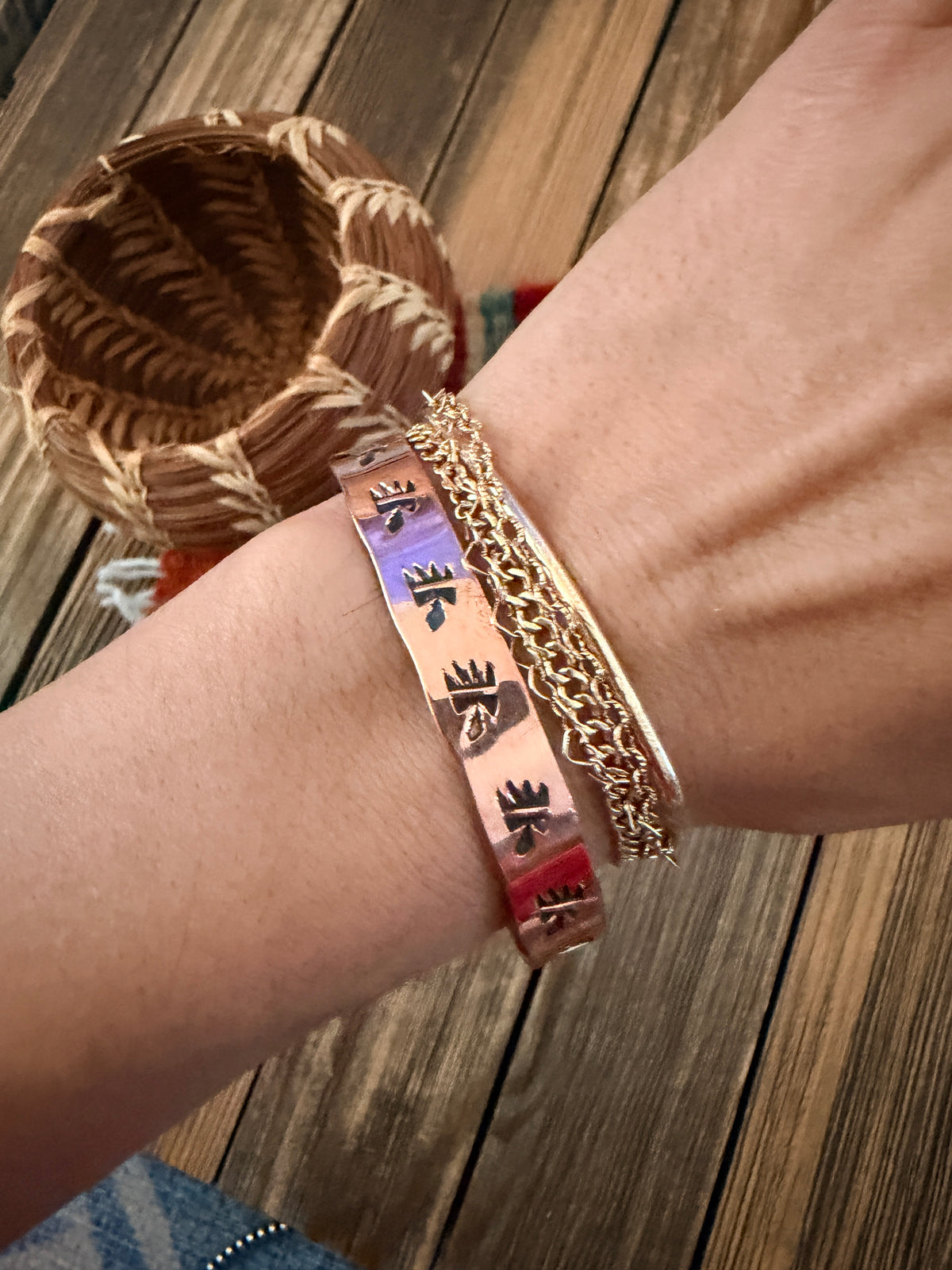 Handcrafted Copper Bear Paw Cuff Bracelet