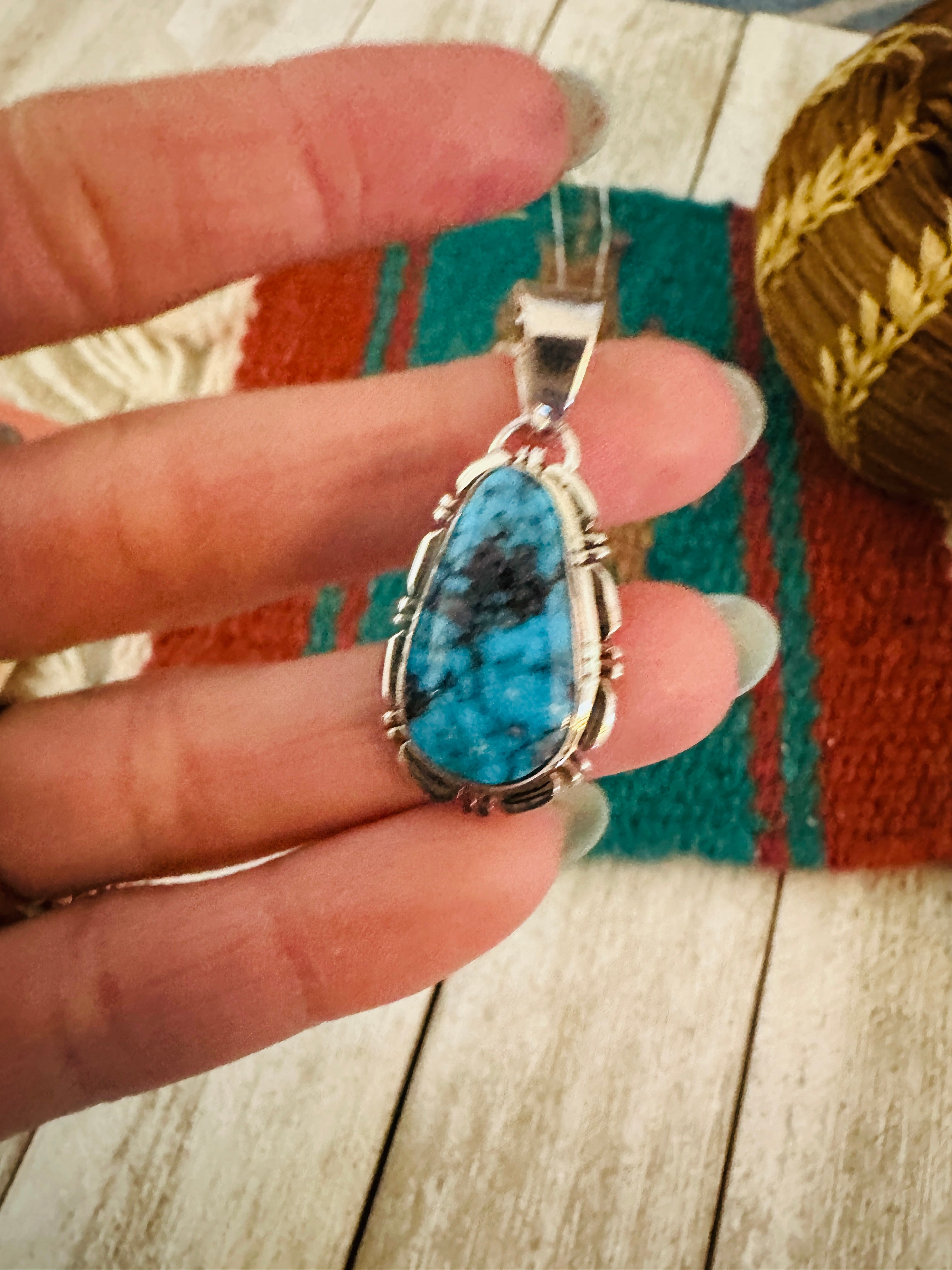 Handcrafted Sterling Silver & Turquoise Necklace