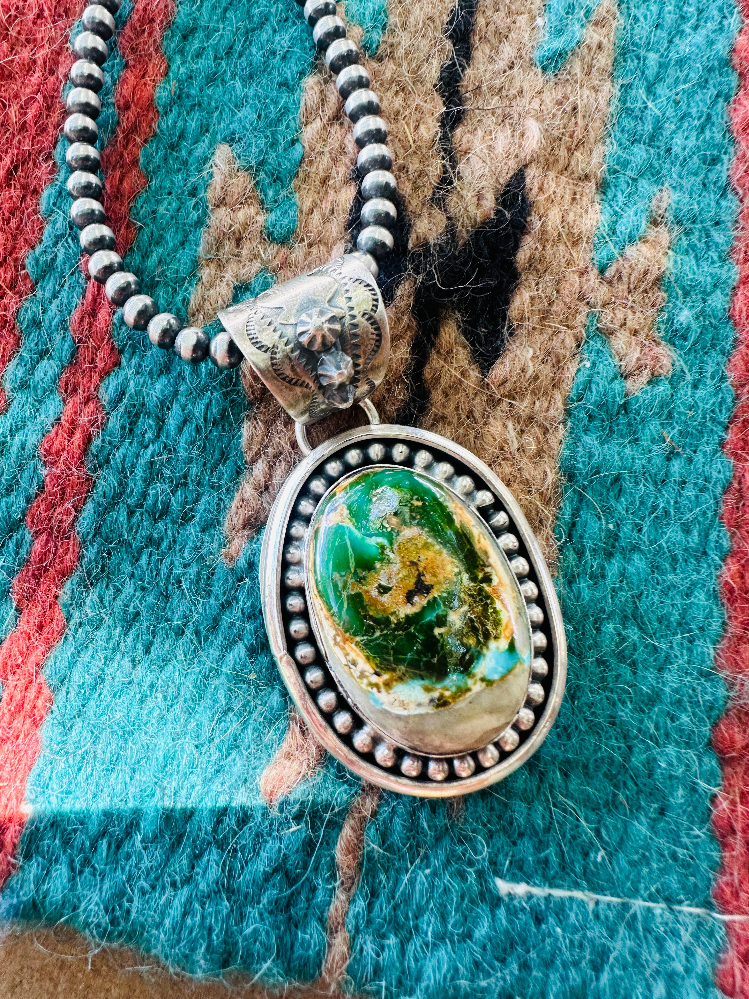 Handcrafted Sterling Silver & Royston Turquoise Pendant