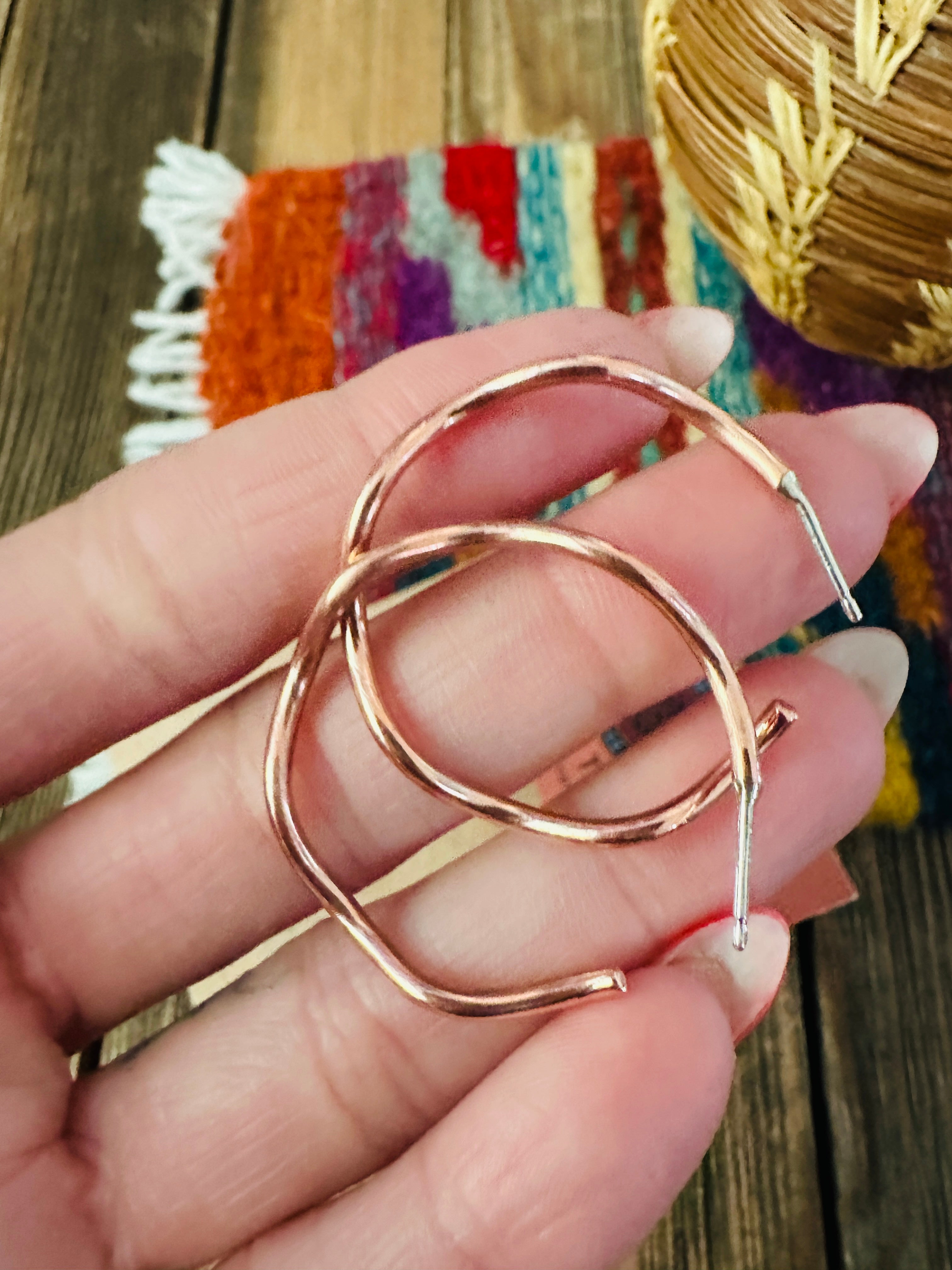 Handcrafted Copper Hoop Earrings