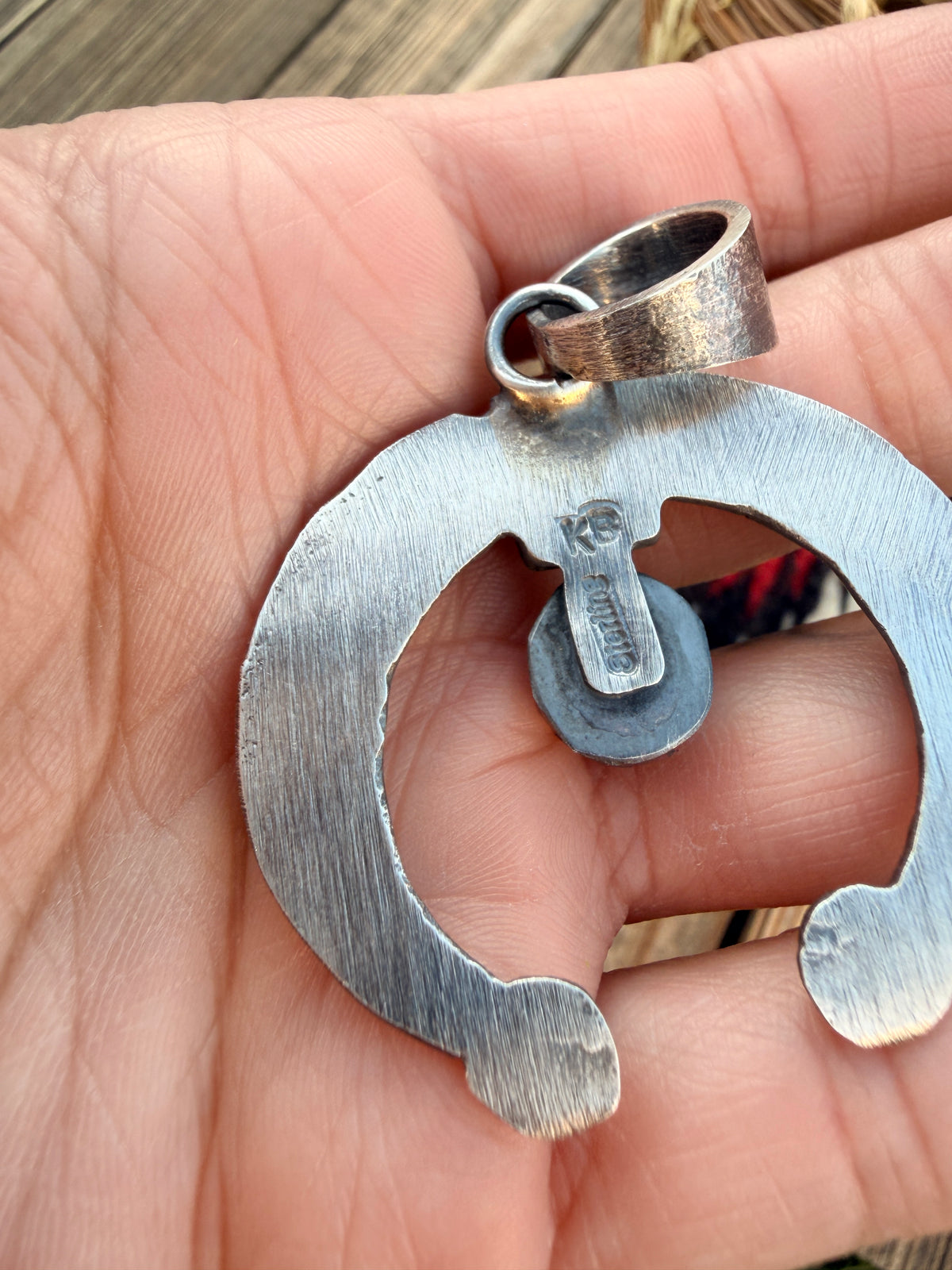 Handcrafted Sterling Silver & Golden Hills Turquoise Naja Pendant by Kevin Billah