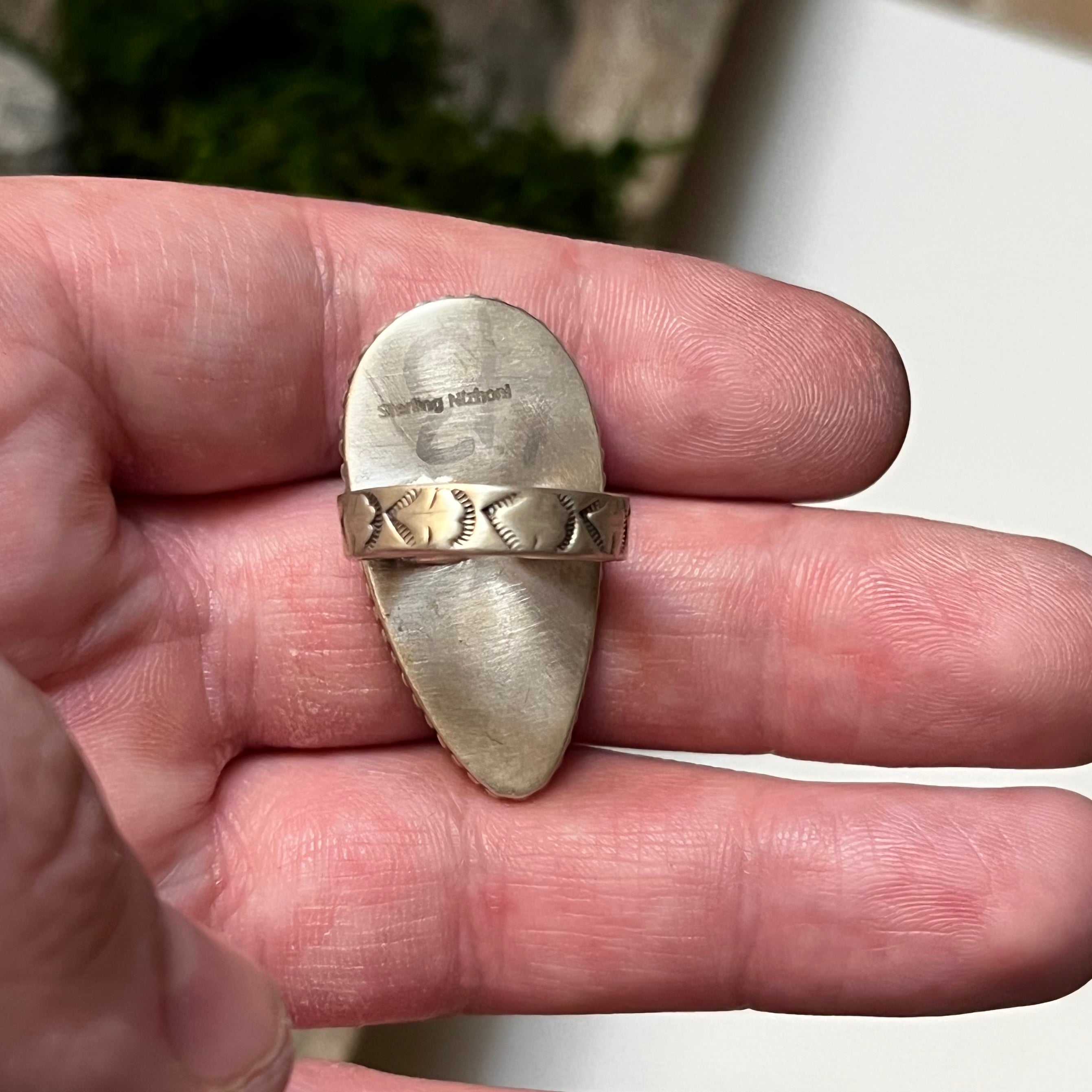 Handmade Sterling Silver Rose Dahlia Tear Drop Ring