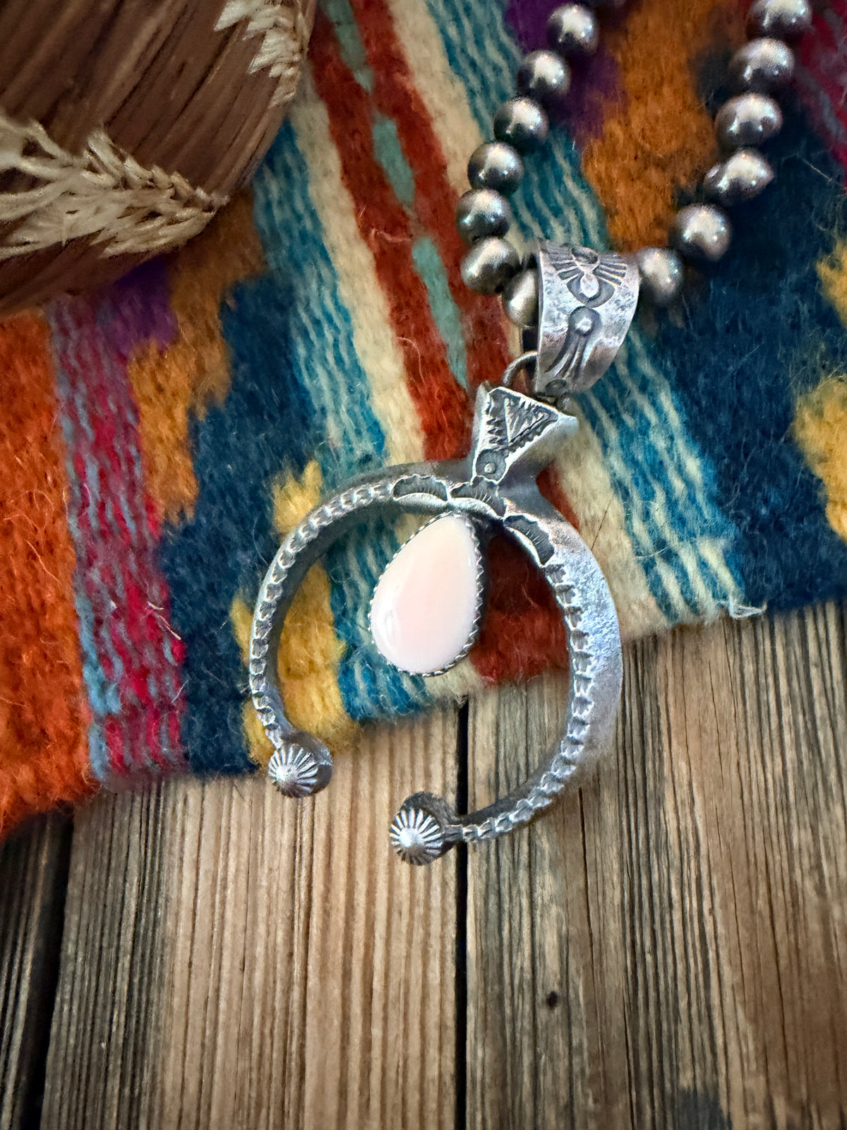 Handcrafted Sterling Silver & Queen Pink Conch Naja Pendant by Kevin Billah