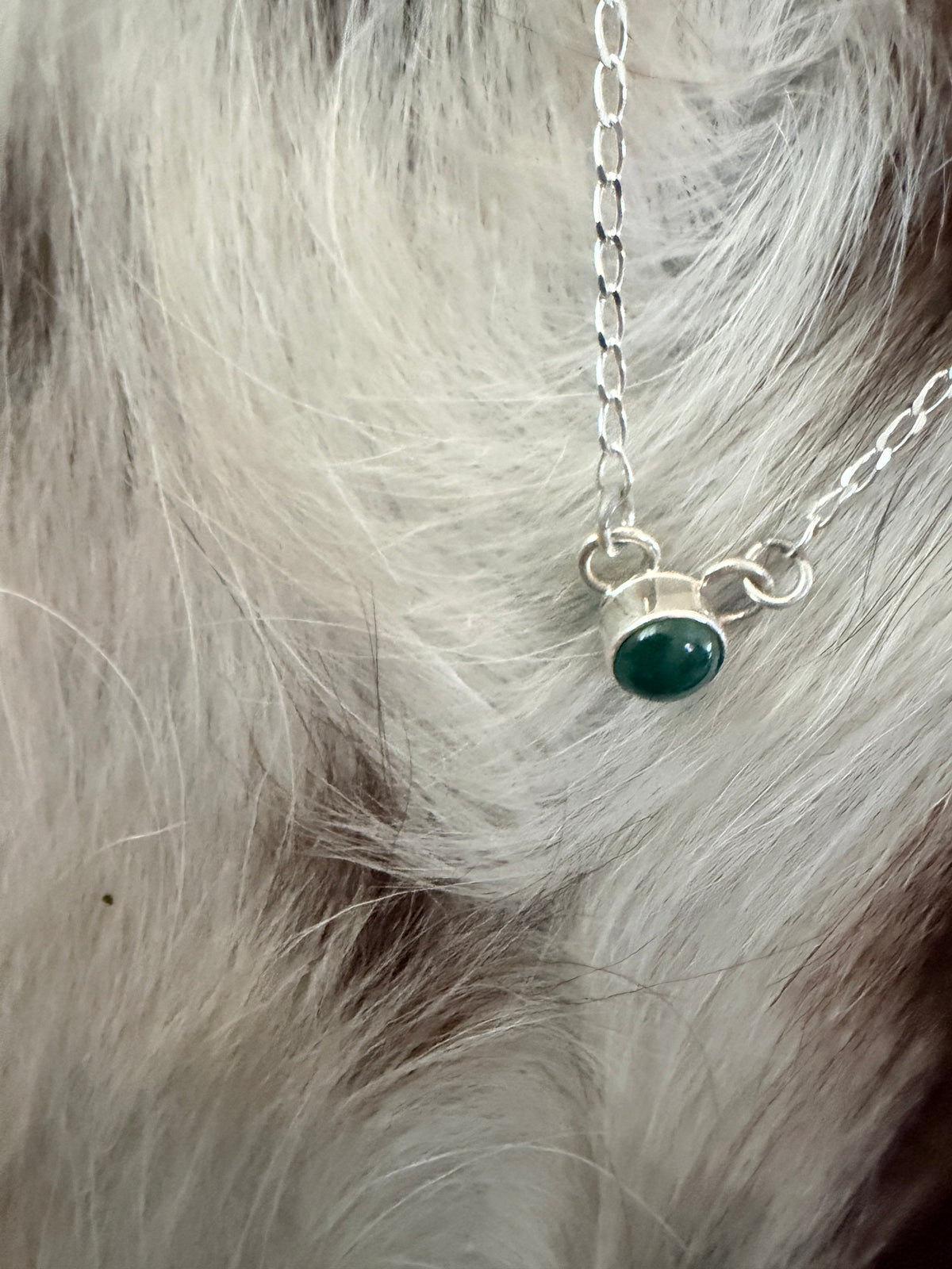 Handcrafted Sterling Silver & Malachite Dot Necklace