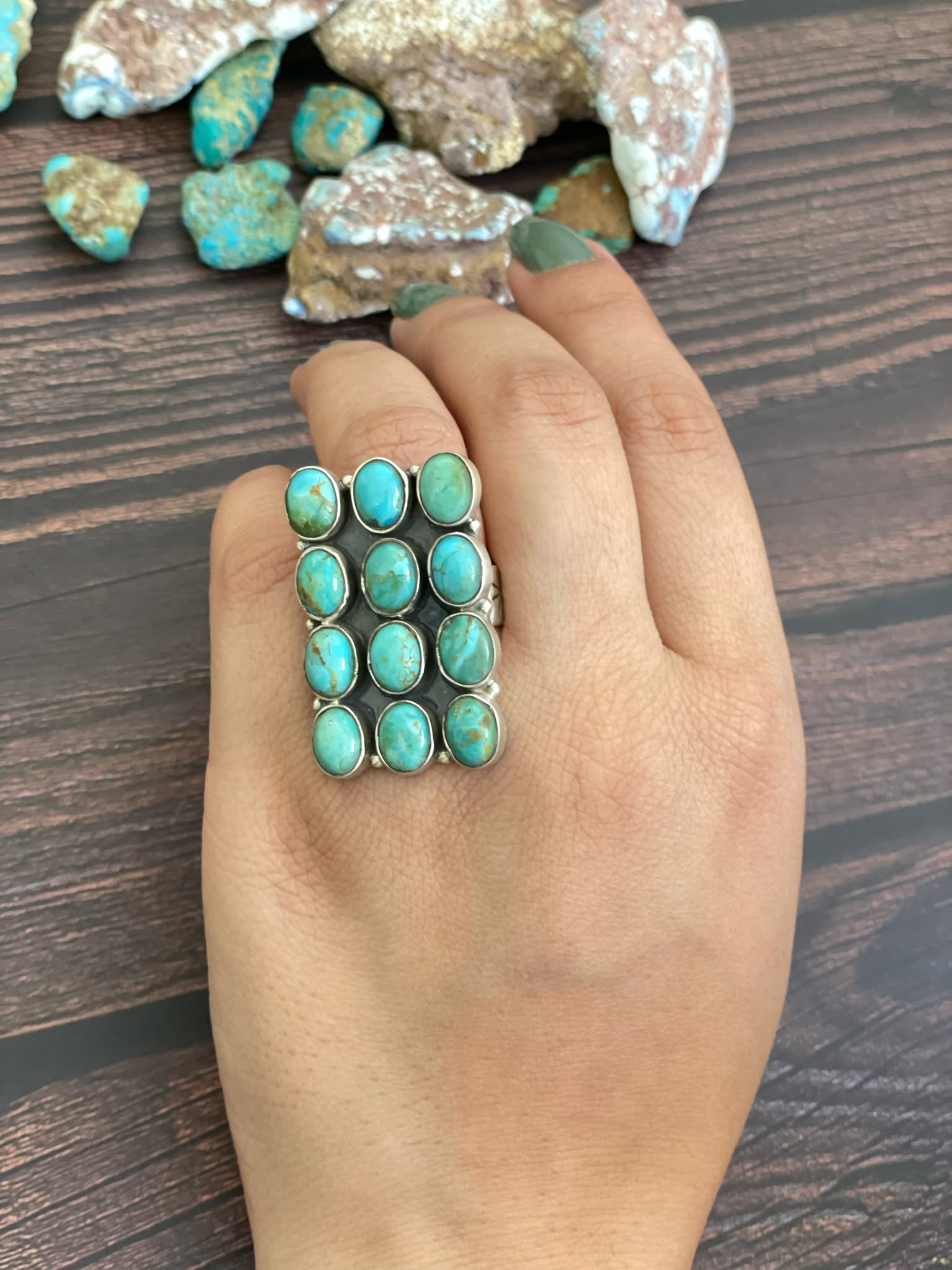 Handmade Bar sterling silver ring - PURPLE MOJAVE, WHITE BUFFALO, TURQUOISE, BLACK ONYX