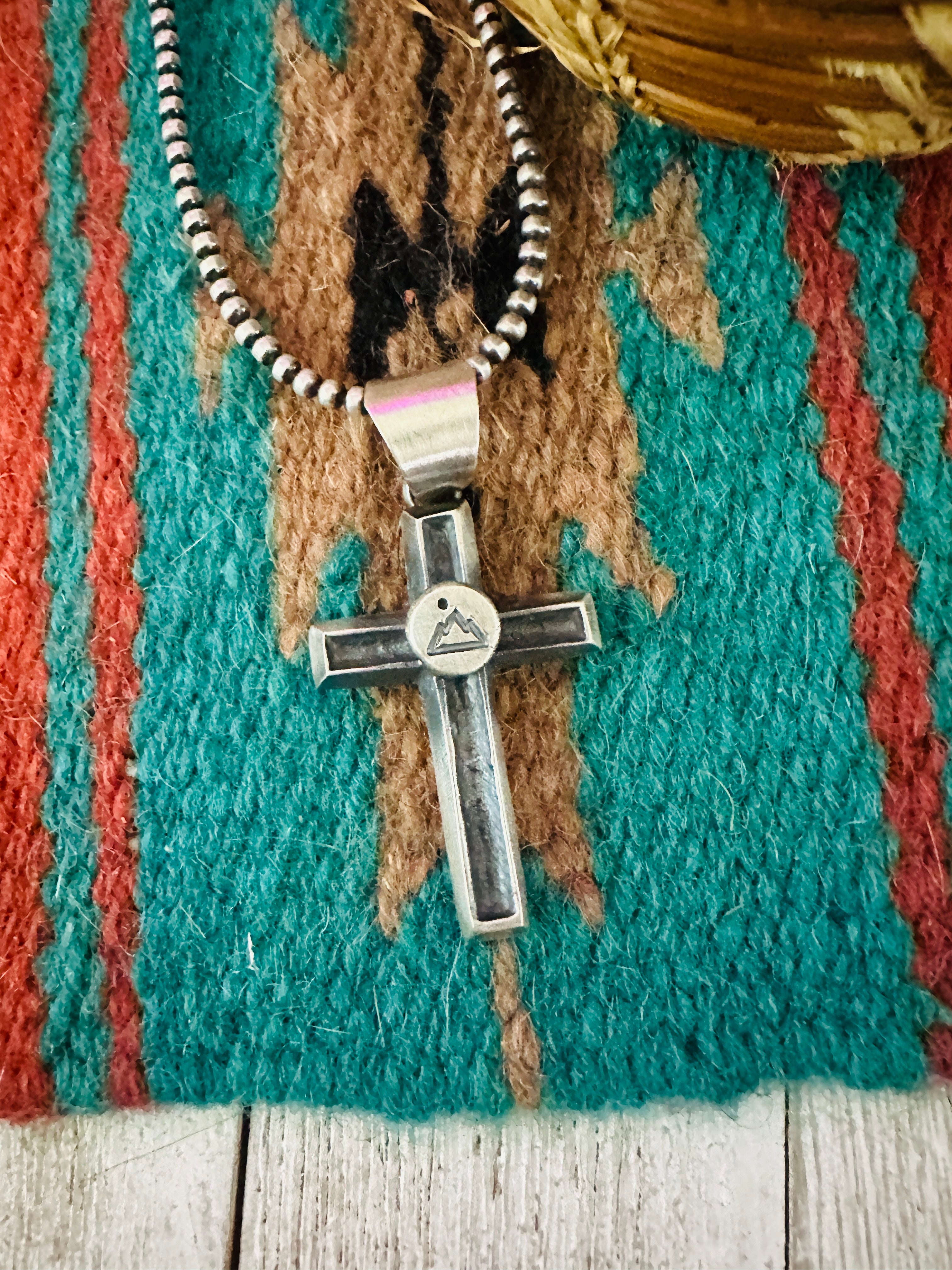 Handcrafted Sterling Silver Cross Mountain Pendant by Chimney Butte