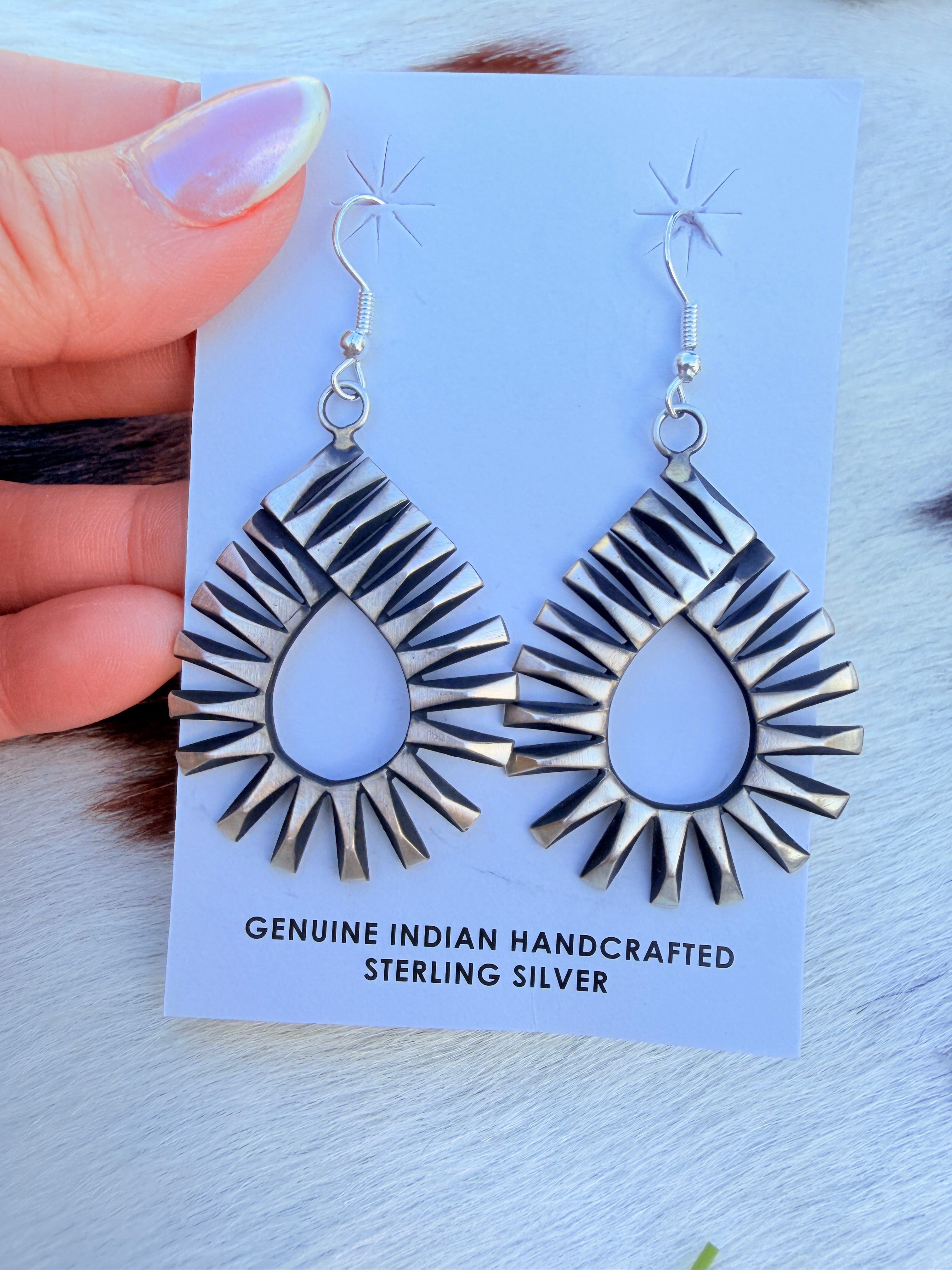 Handcrafted Beth Dutton Collection Sterling Silver Dangle Earrings