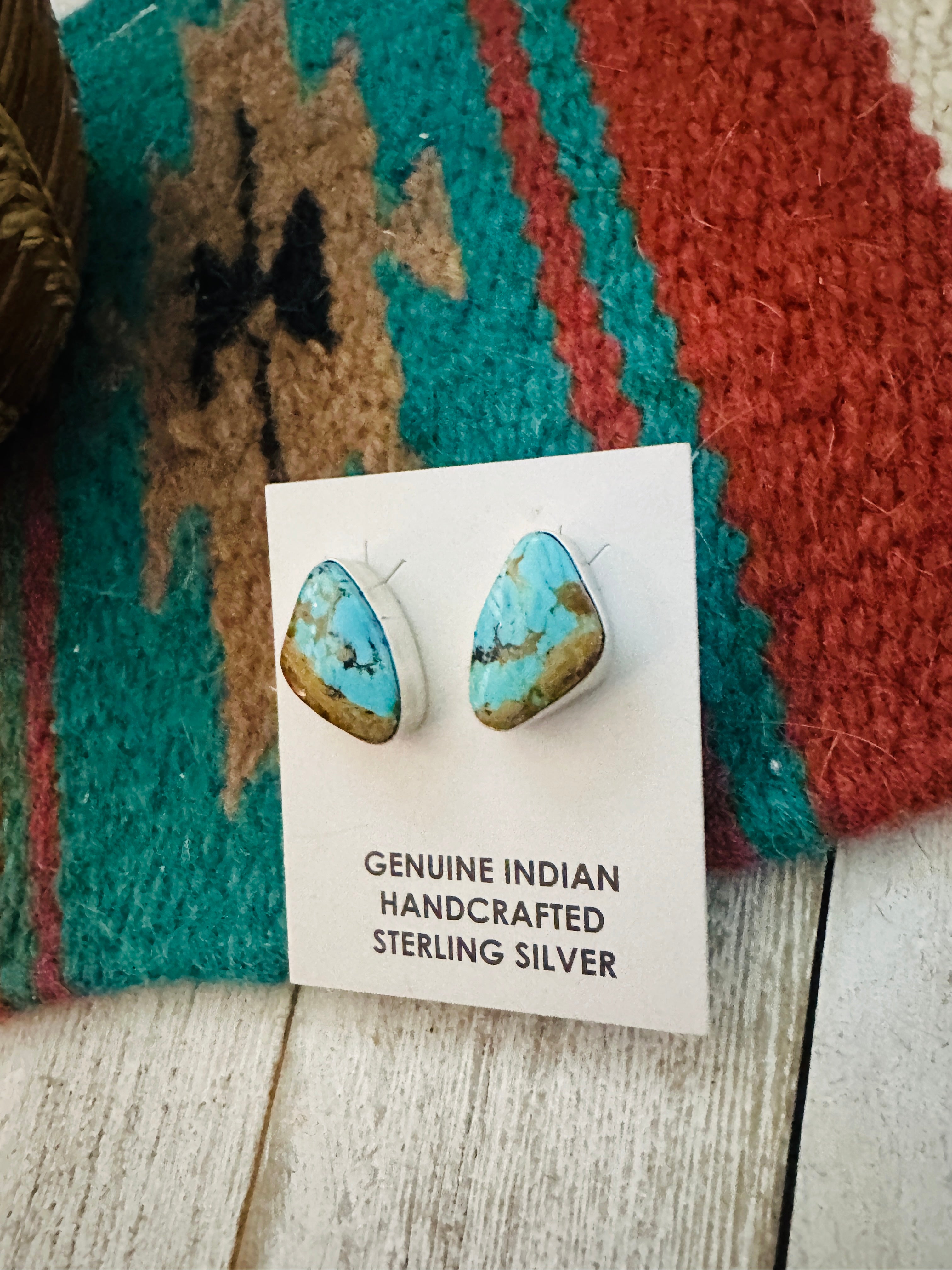 Navajo Sterling Silver & Turquoise Post Earrings