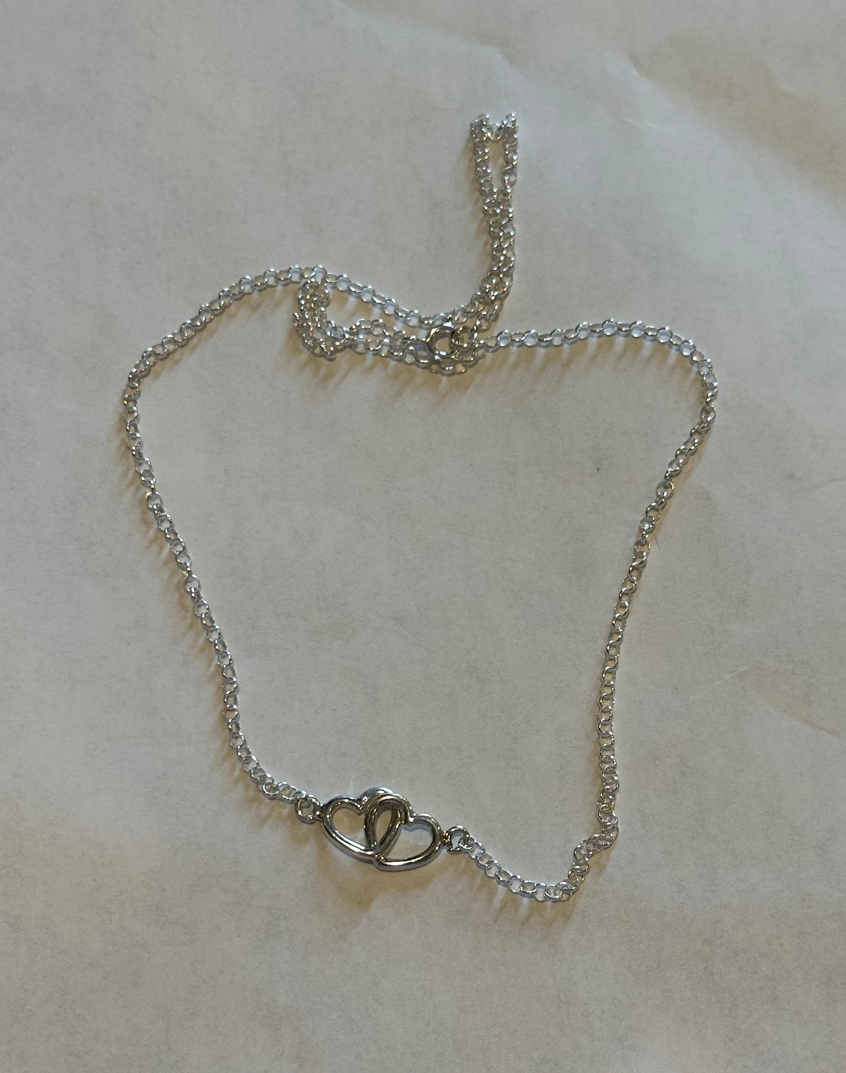 Linked Heart Sterling Silver Necklace