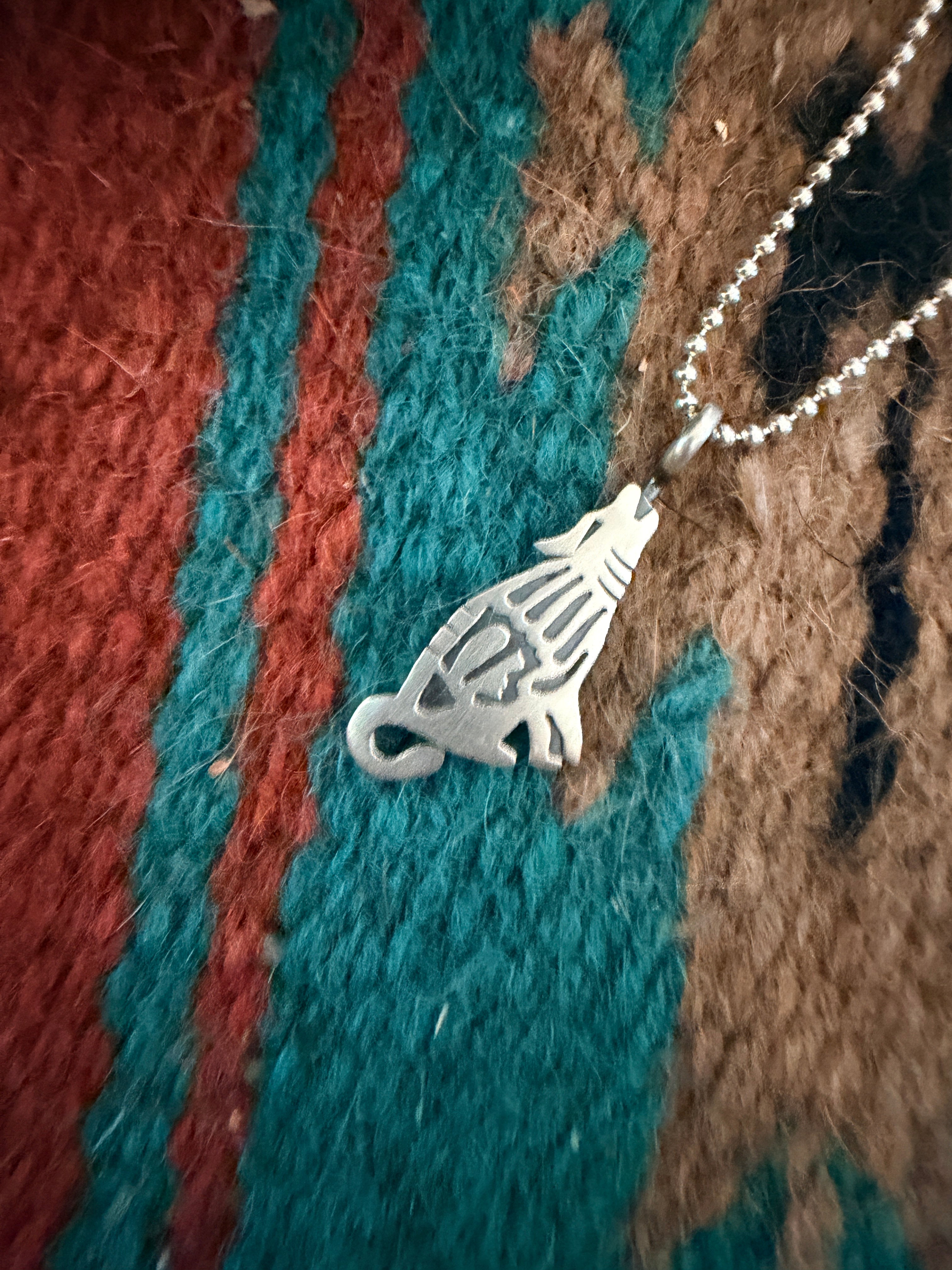 Handcrafted Sterling Silver Coyote Pendant